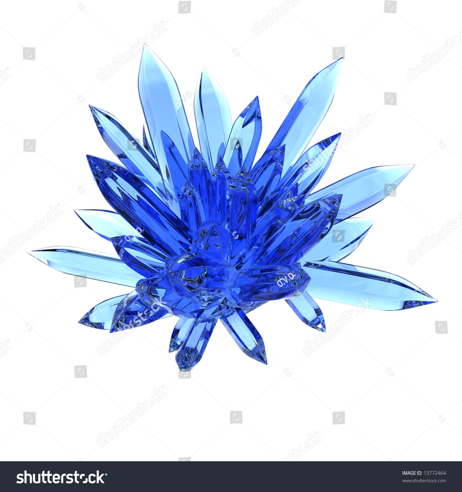 Blue Rock Crystal Isolated On White Stock Photo 13772464 : Shutterstock