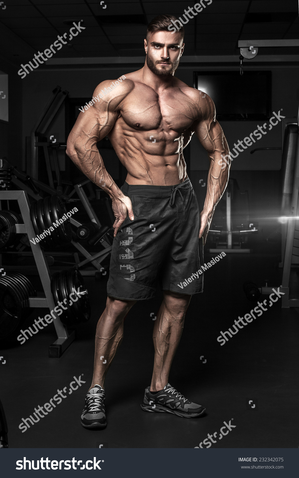 Bodybuilder Posing In The Gym Stock Photo Shutterstock