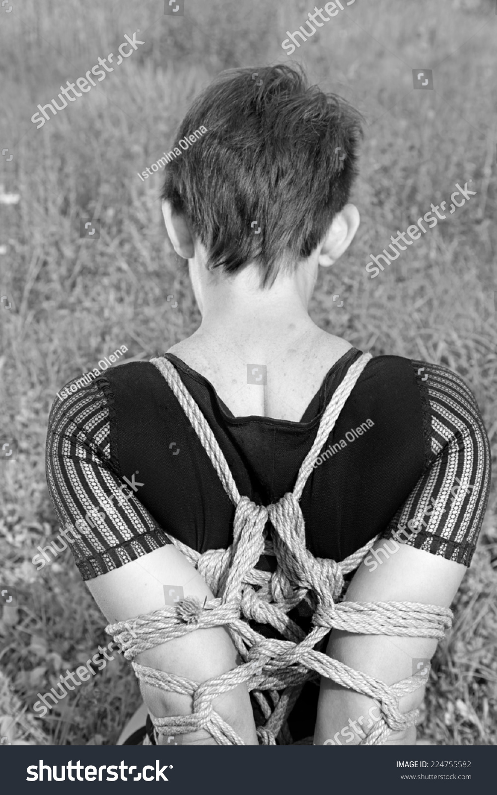 Bound Woman Shoulders Tied In Shibari Style Stock Photo Shutterstock