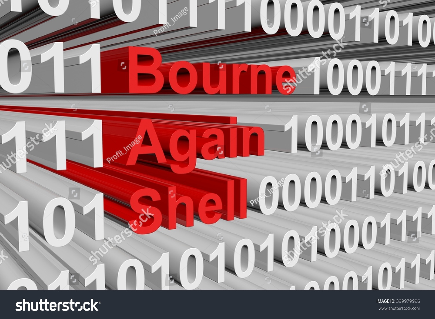 bourne-again-shell-in-the-form-of-binary-code-3d-illustration