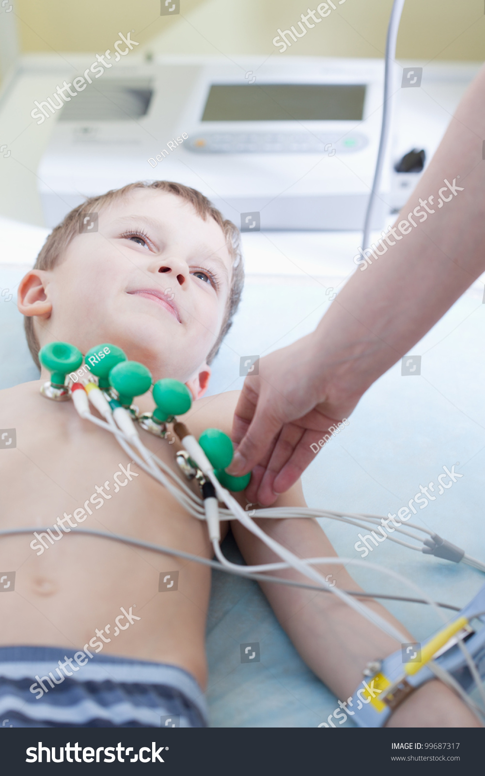 Boy Getting Ecg Test Stock Photo 99687317 Shutterstock