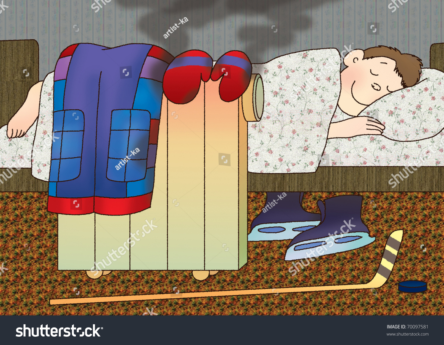 Boy Put On Electric Heater Wet Stock Illustration 70097581 Shutterstock