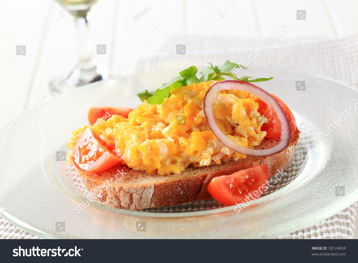 Bread And Scrambled Eggs Stock Photo 78124858 : Shutterstock
