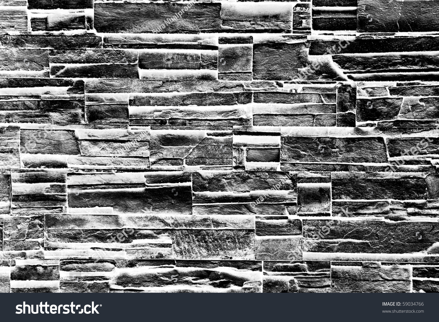 Brick Wall Texture In Black And White Stock Photo 59034766 : Shutterstock