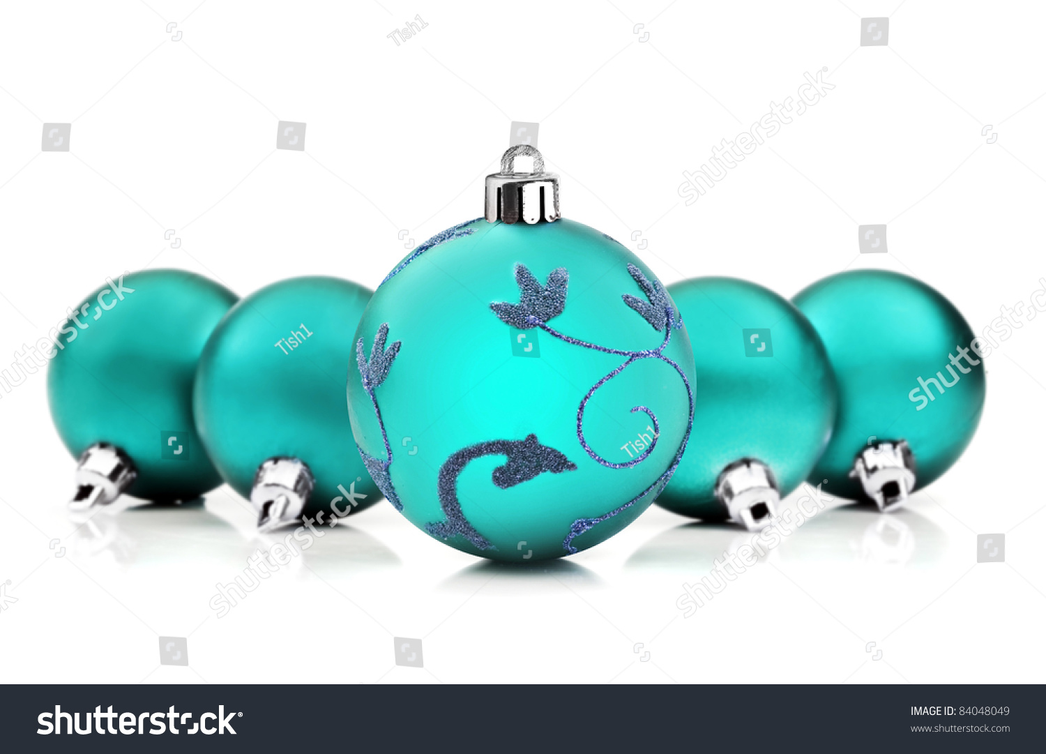 bright turquoise blue christmas baubles on stock photo bright turquoise blue christmas baubles on stock photo