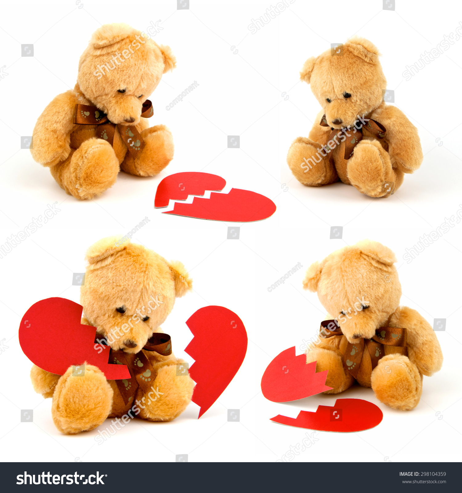 teddy bear with broken heart