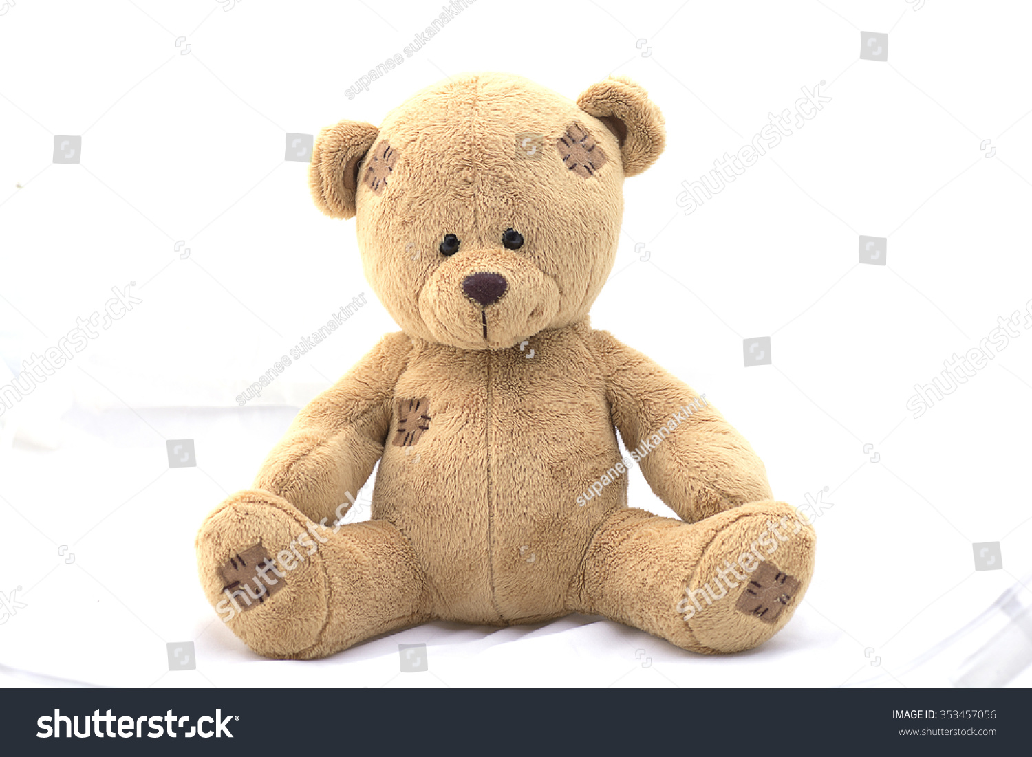 white and brown teddy bear