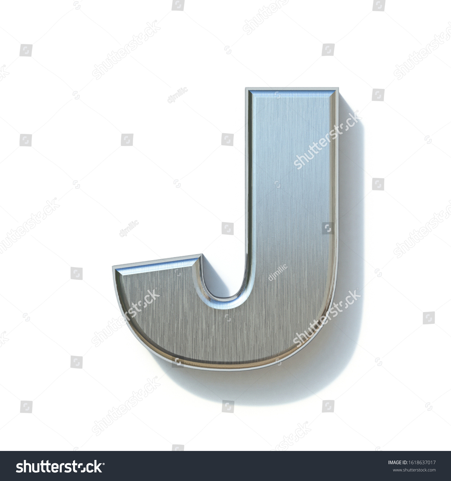 Brushed Metal Font Letter J D Ilustraci N De Stock