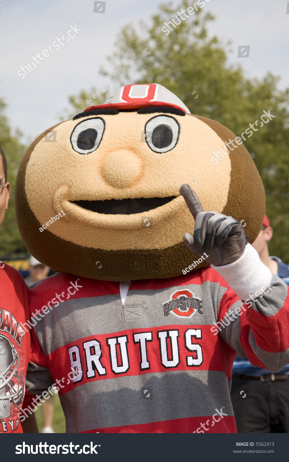 Brutus The Buckeye, Ohio State'S Mascot, Gives The Number 1 Sign Stock ...