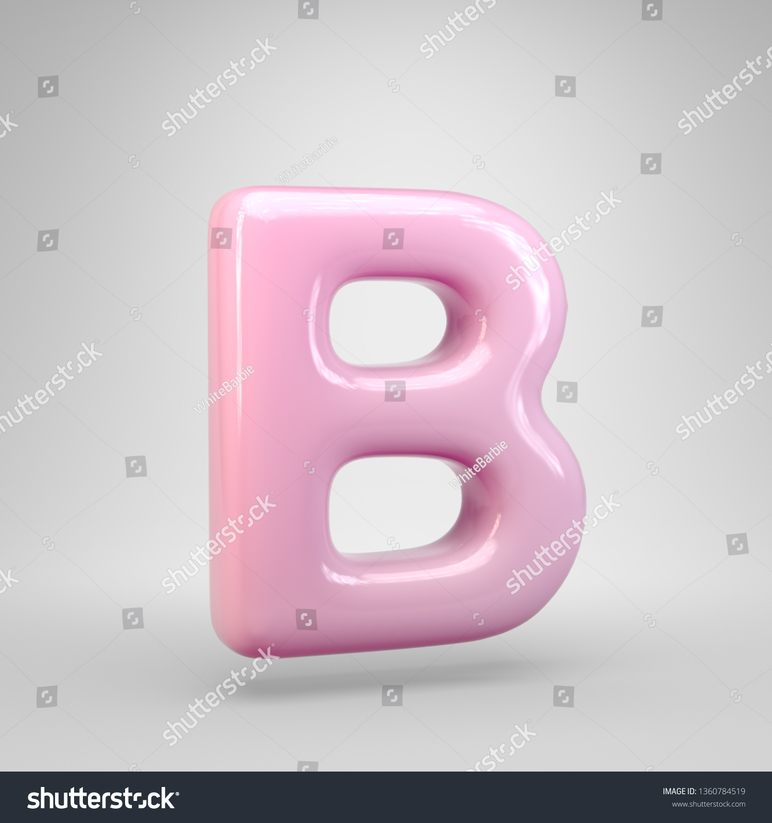 Bubble Gum Pink Letter B Uppercase Stock Illustration