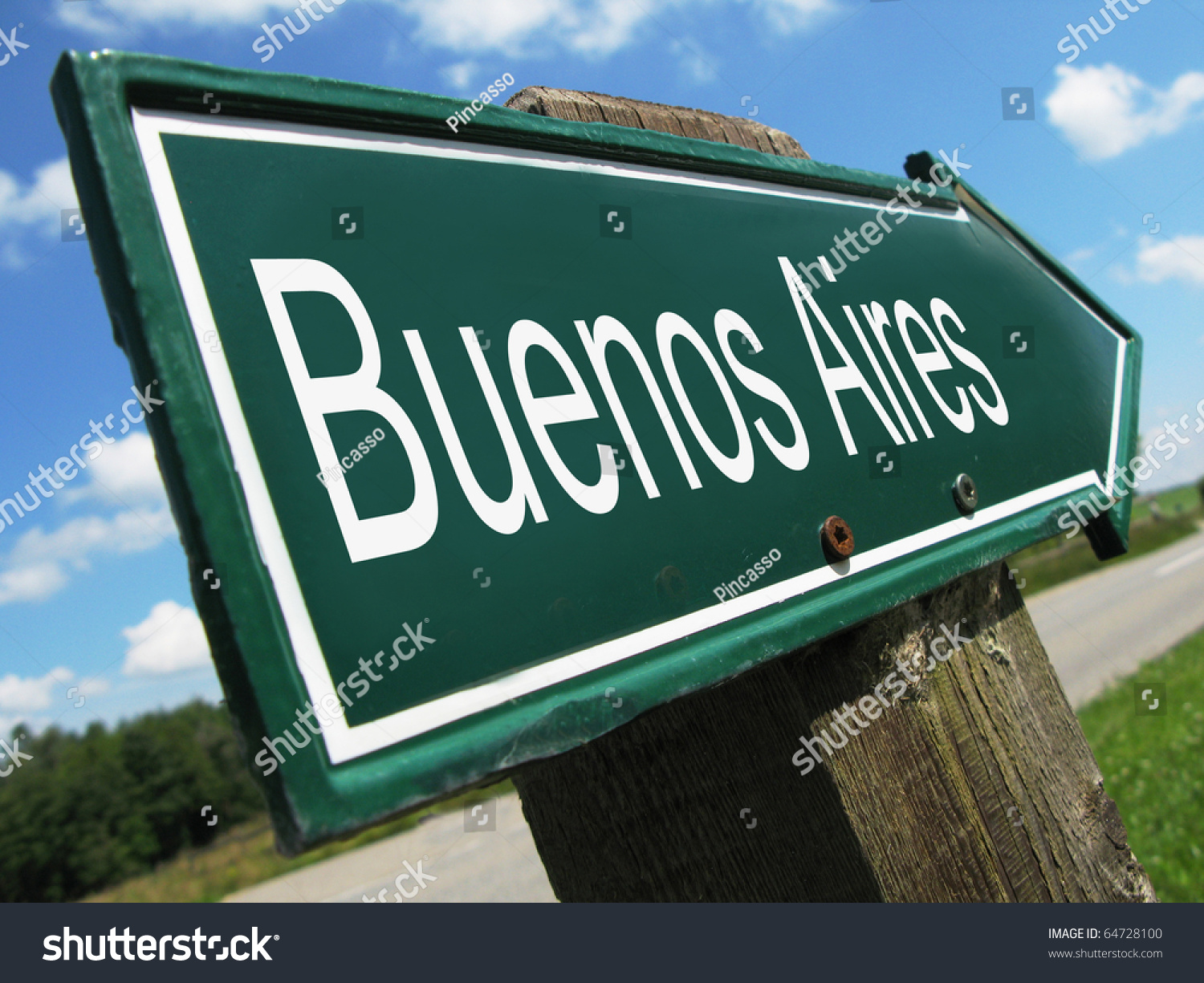 Buenos Aires Road Sign Stock Photo 64728100 : Shutterstock