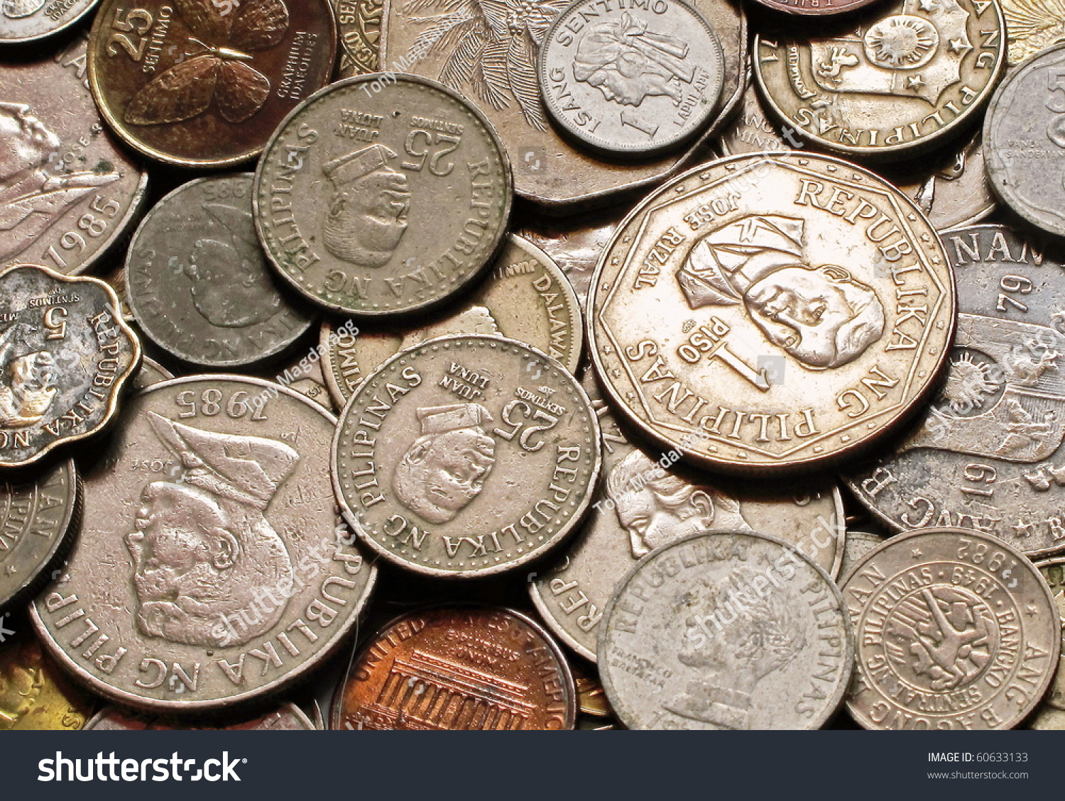 Bunch Of Philippine Coin Currency In Different Era And Denomination ...