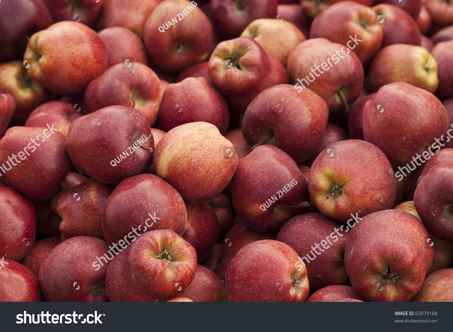 Bushels Full Of Fresh Red Delicious Apples For Sale. Shallow Depth Of