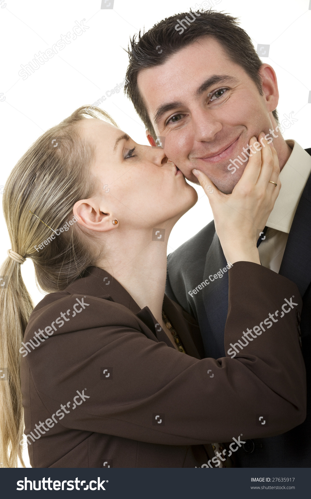 Business Woman Kissin