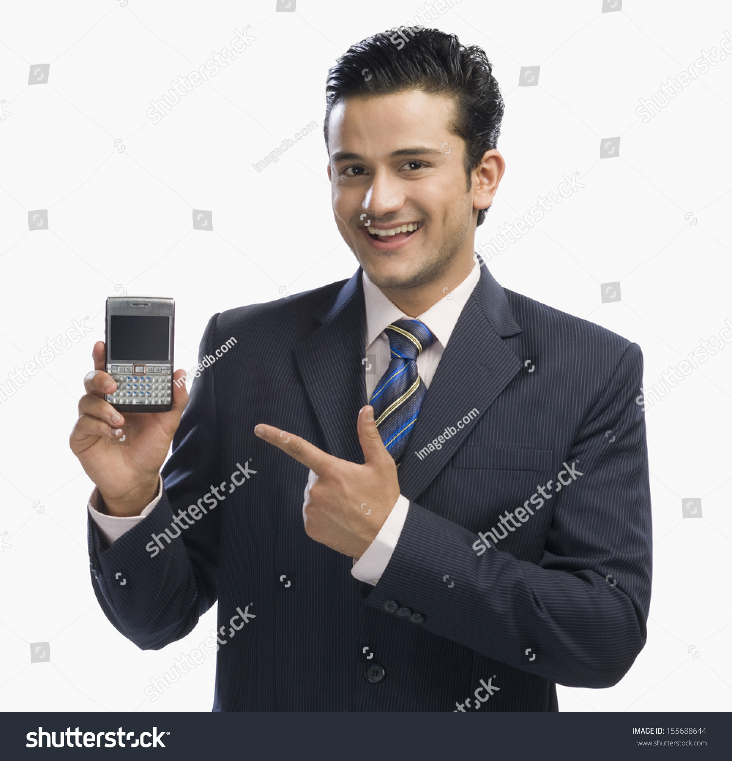 Businessman Showing Mobile Phone Stock Photo Shutterstock