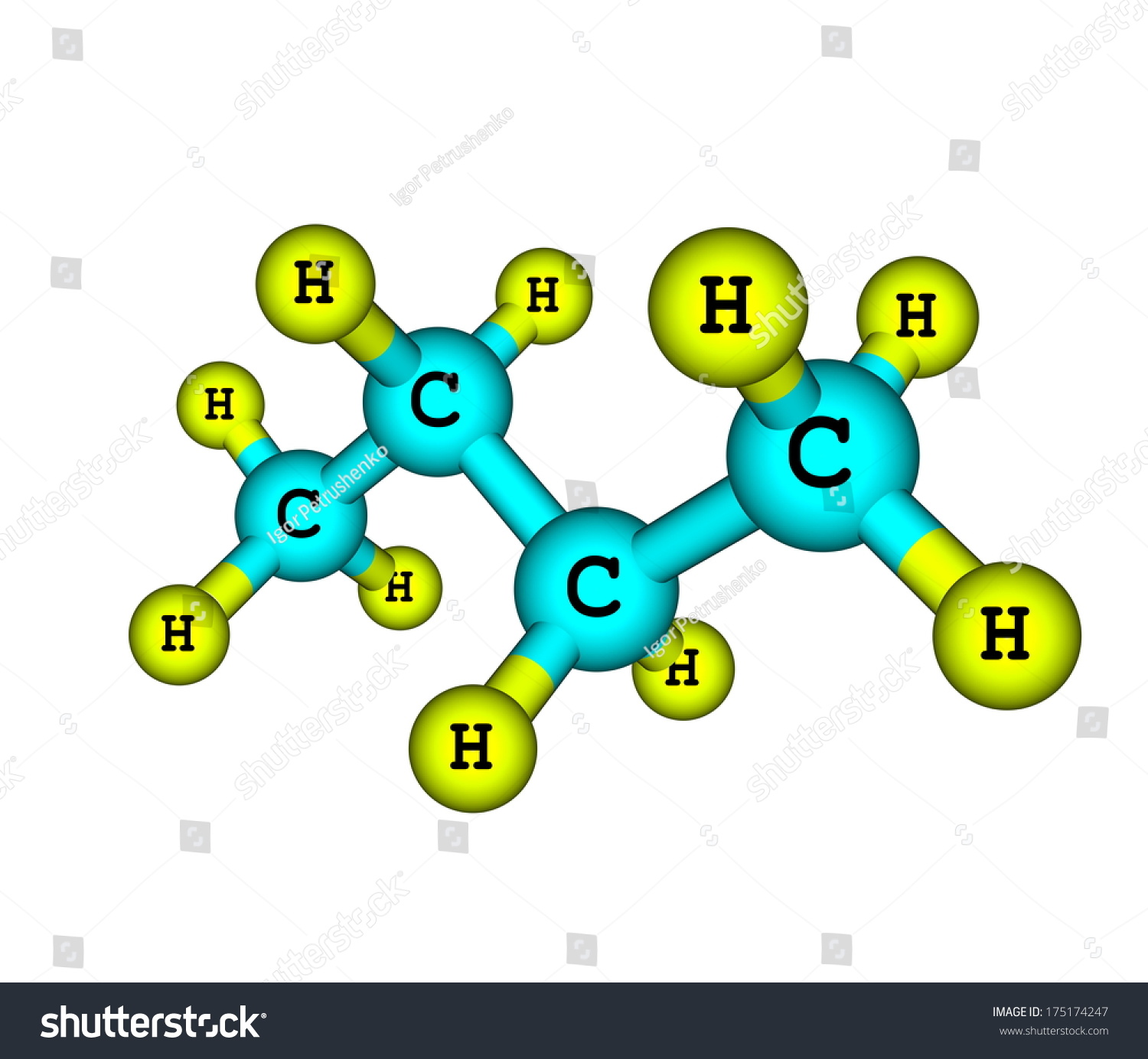 Butane Organic Compound Formula C H That Stock Illustration