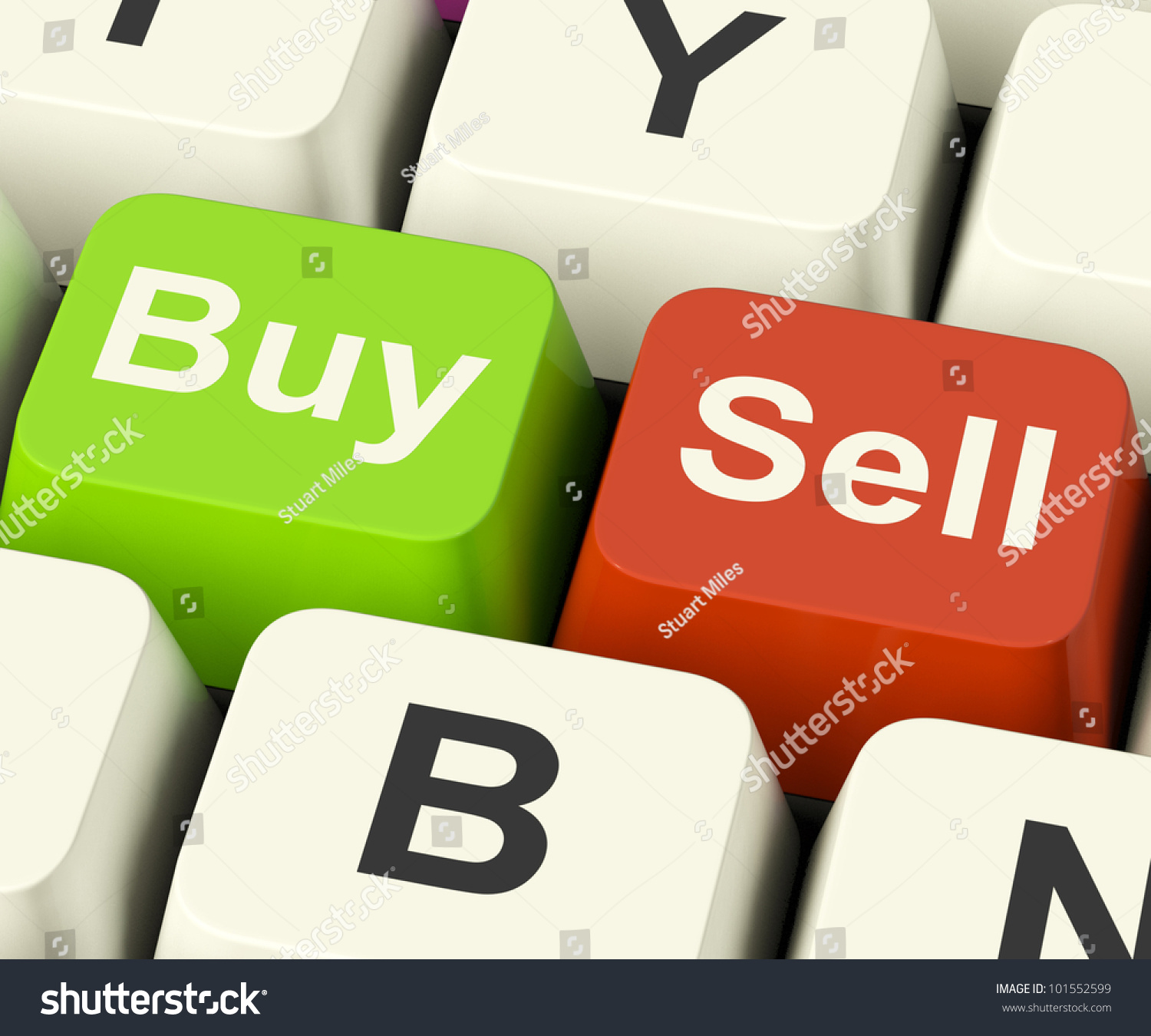 Buy Sell Keys Represents Business Trade Stock Illustration