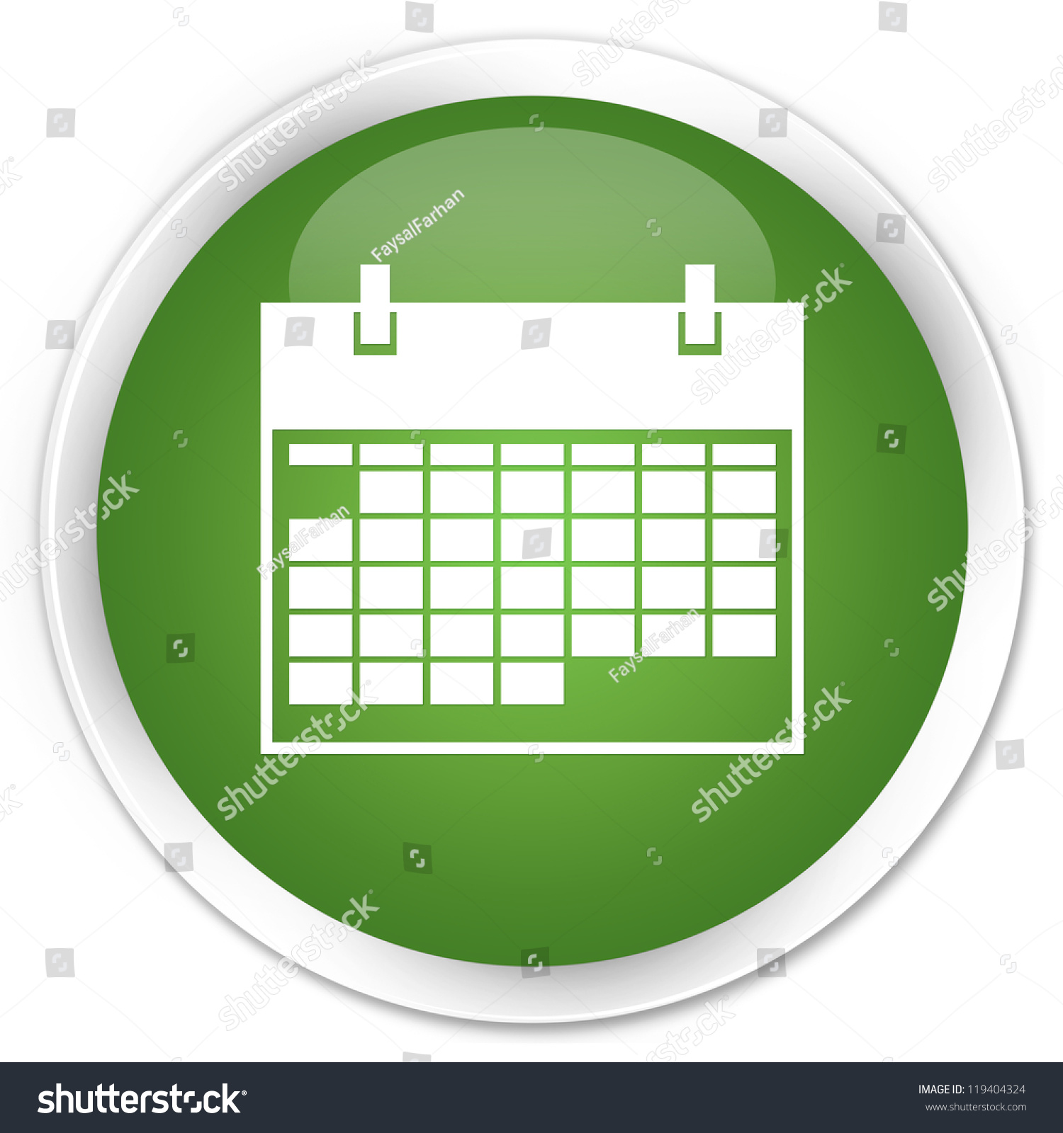 Calendar Icon Green Button Stock Illustration 119404324 Shutterstock