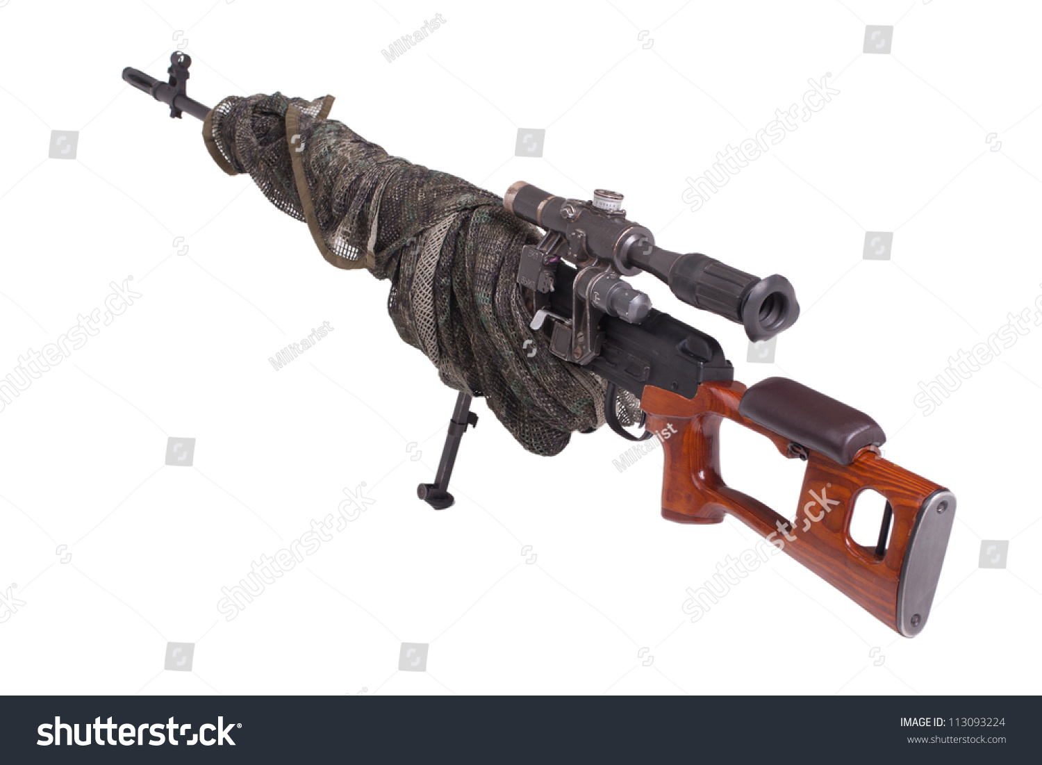 Camouflaged Sniper Rifle Stock Photo 113093224 Shutterstock