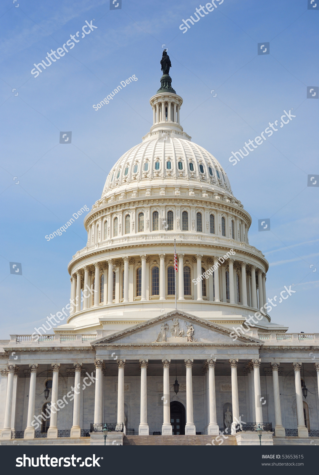 Capitol Hill Building Dome Closeup In Washington Dc Stock Photo 