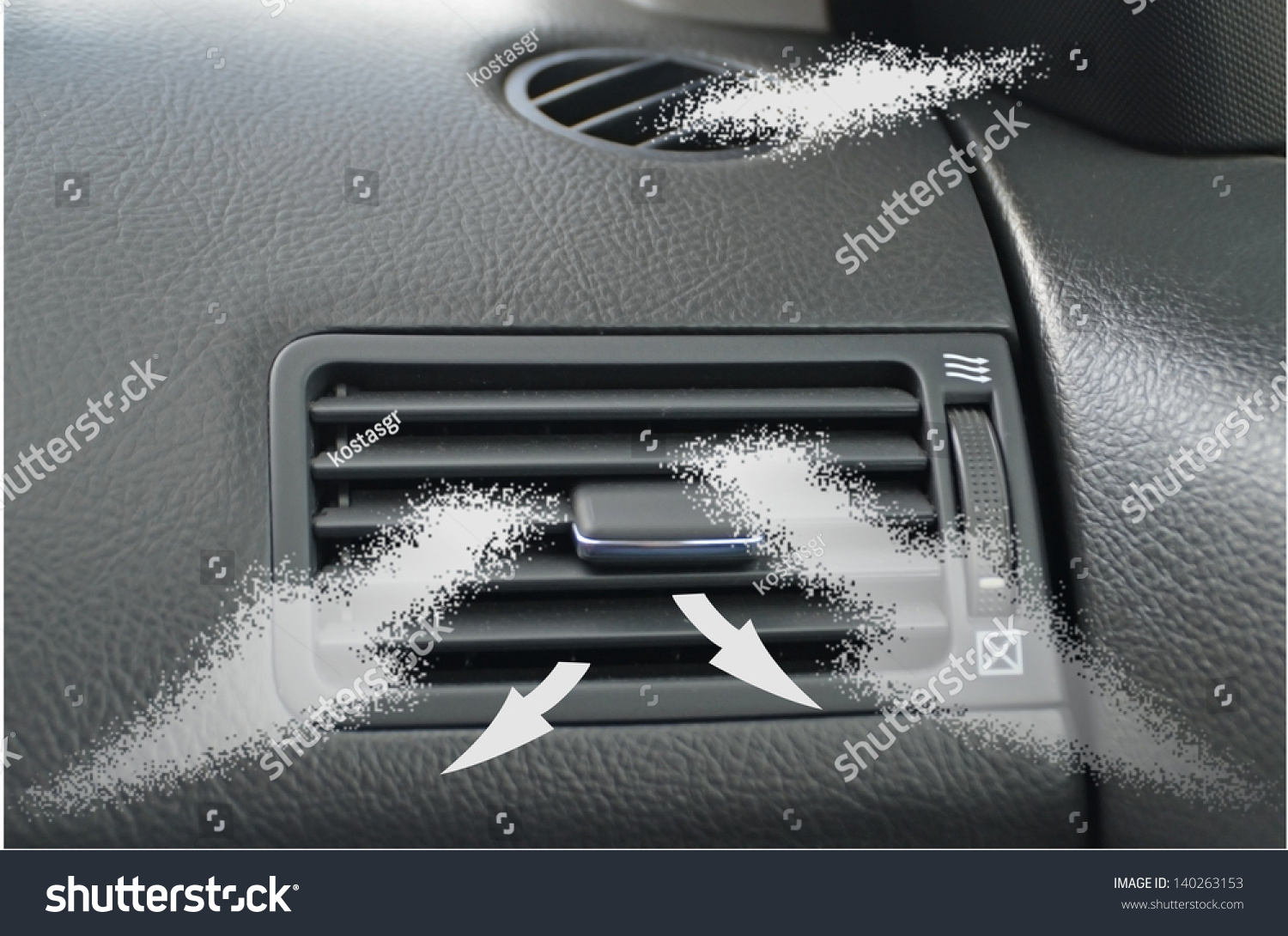 Car Accessories Ducting Air Conditioning Arrow Stock Photo 140263153