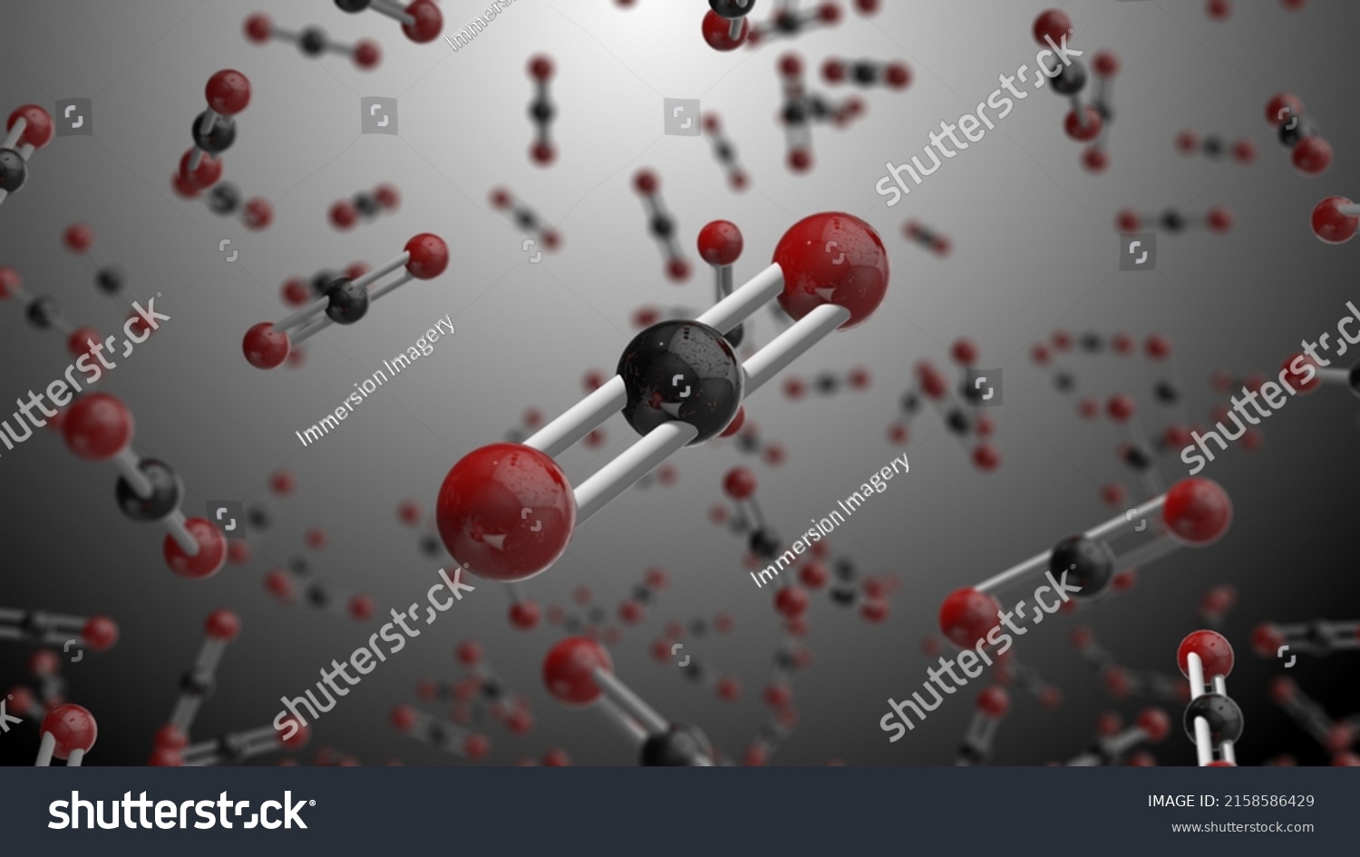 Carbon Dioxide Co2 Molecule Model Chemical Stock Illustration