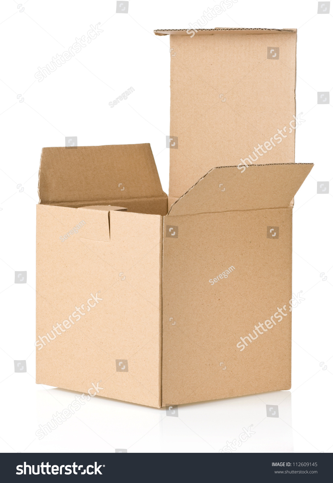 Cardboard Box Isolated On White Background Stock Photo 112609145