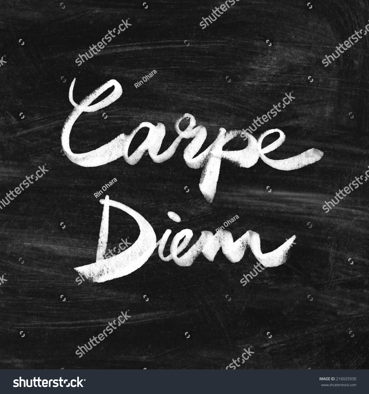 Carpe Diem. Handwritten Quote On The Chalkboard. Inspiring ...