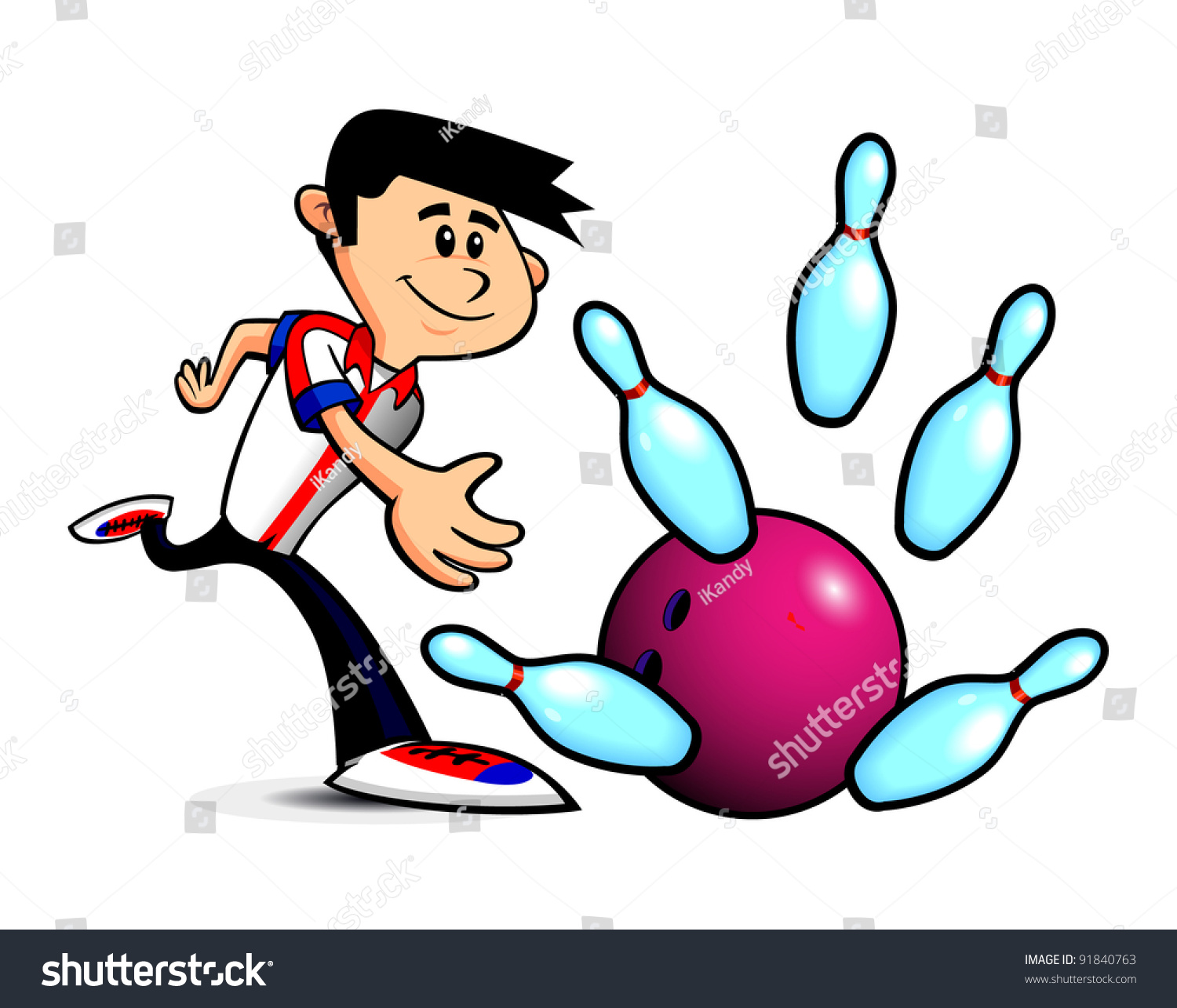 Cartoon Boy Bowling Stock Illustration 91840763 - Shutterstock