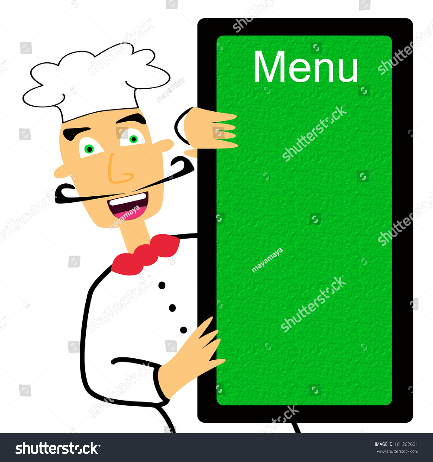 Cartoon Chef Holding Menu Stock Photo 101202631 : Shutterstock