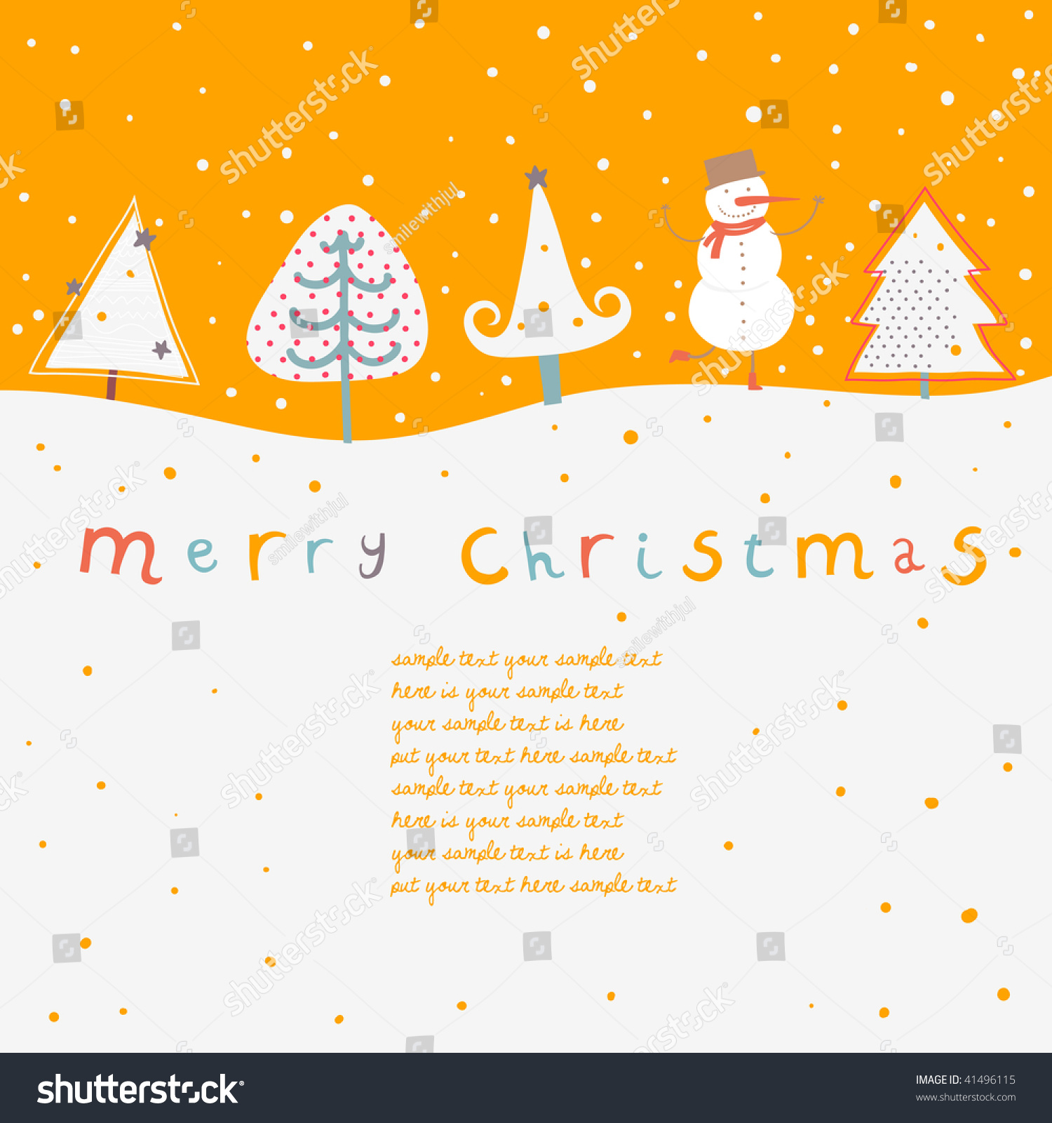 Cartoon Christmas Card Stock Photo 41496115 : Shutterstock