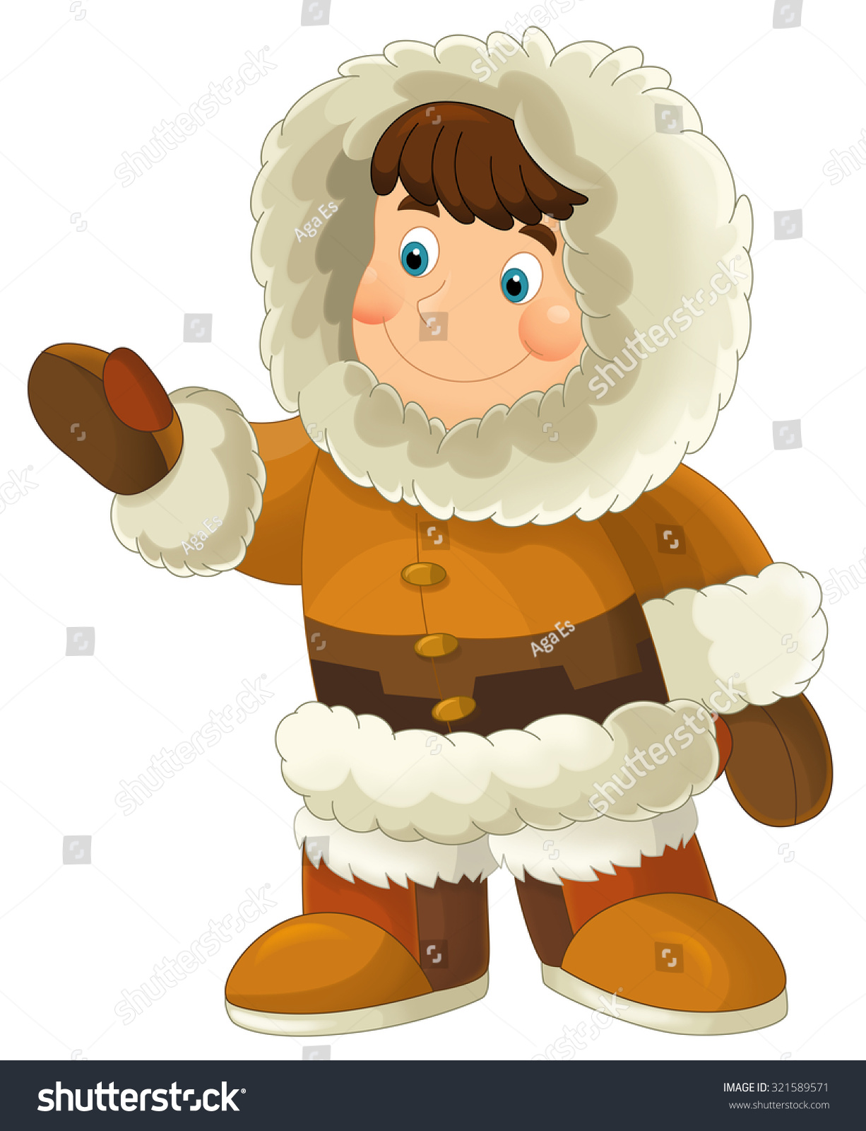 Cartoon Eskimo - Illustration For The Children - 321589571 : Shutterstock