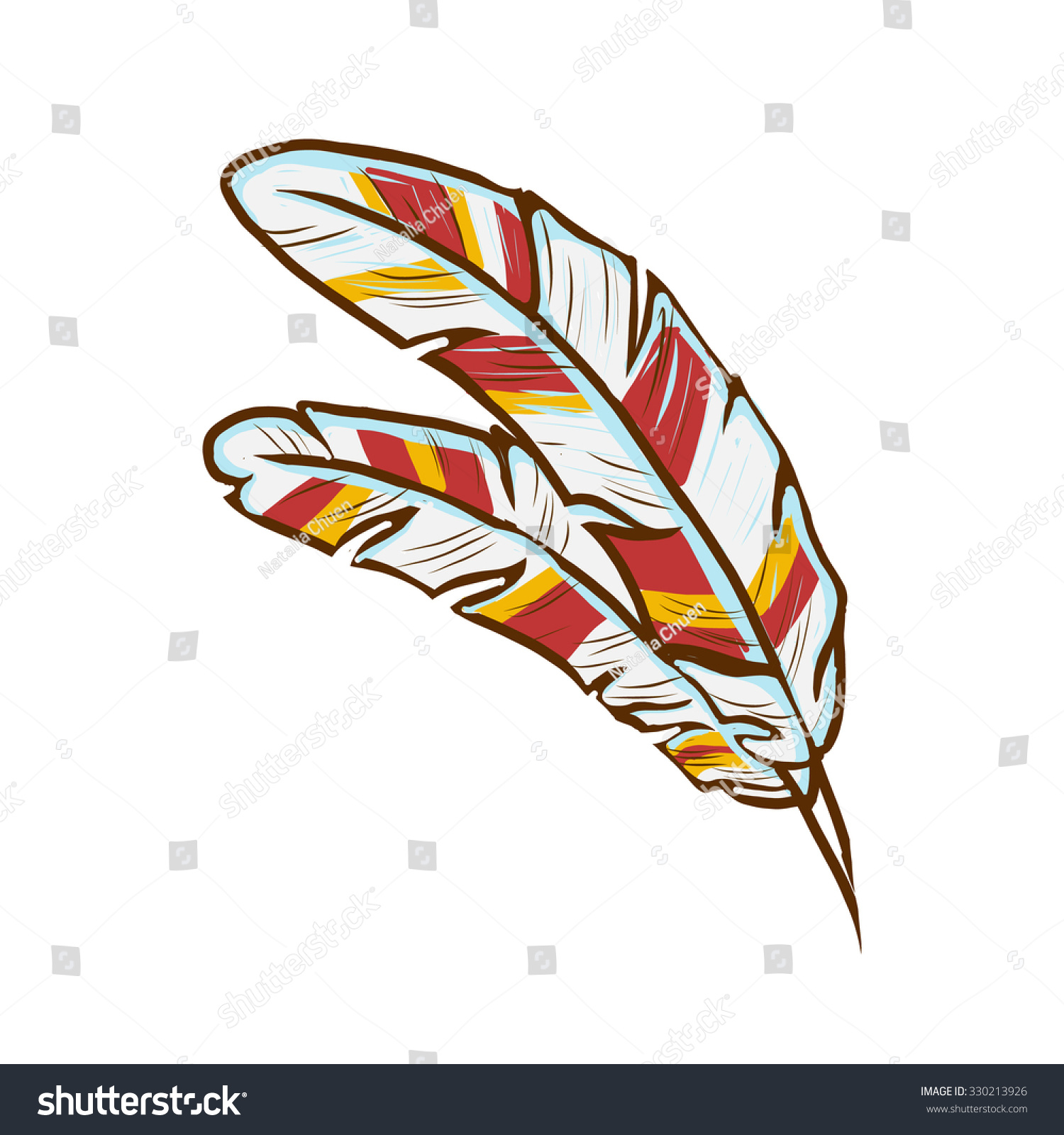 Cartoon Feathers On White Background. Stock Photo 330213926 : Shutterstock