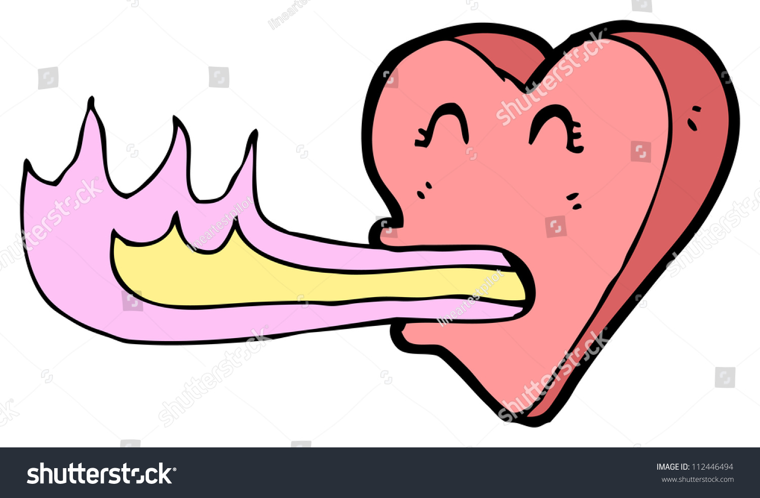 Cartoon Flaming Heart Stock Photo 112446494 : Shutterstock