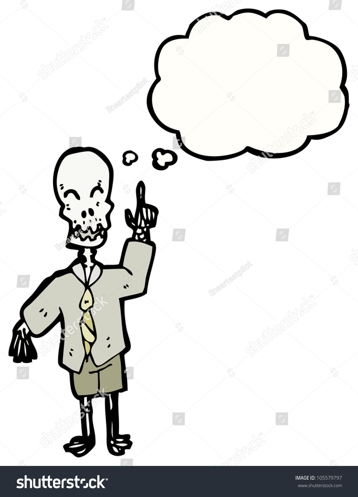 Cartoon Friendly Skeleton With Idea Stock Photo 105579797 : Shutterstock