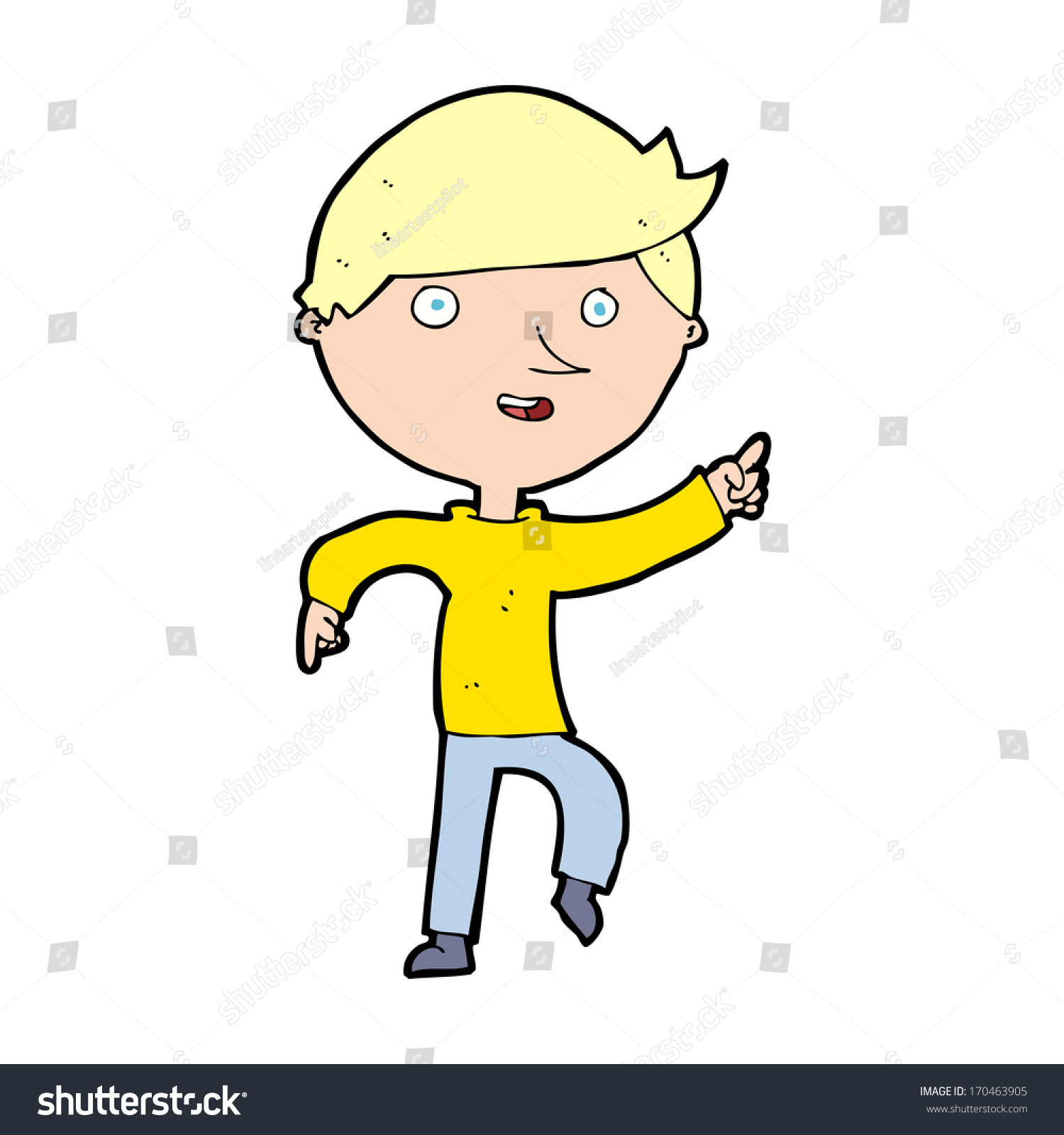 Cartoon Happy Boy Pointing Stock Photo 170463905 : Shutterstock