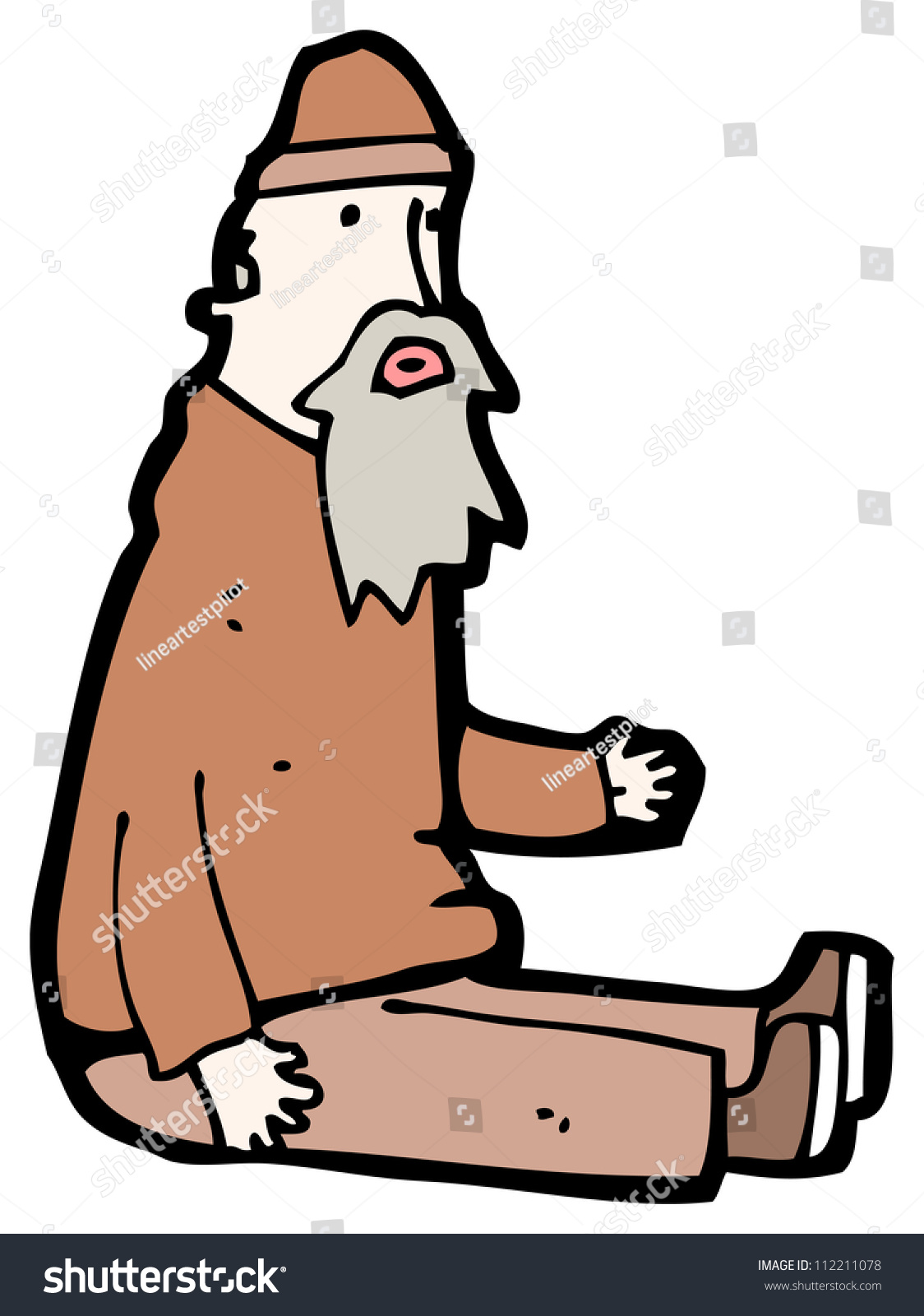 Cartoon Homeless Man Stock Photo 112211078 : Shutterstock