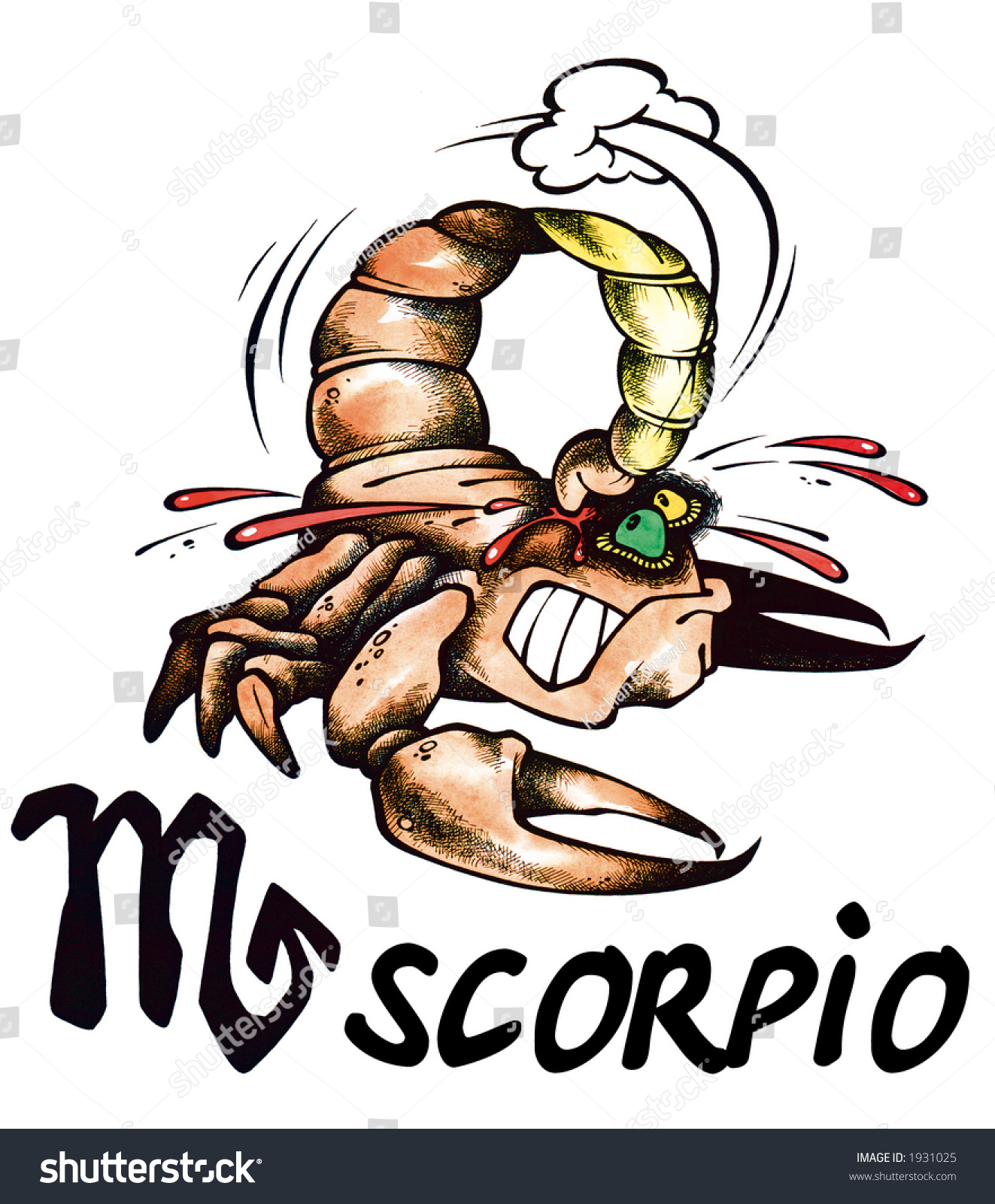 Cartoon Illustration Of Scorpio On White Background - 1931025