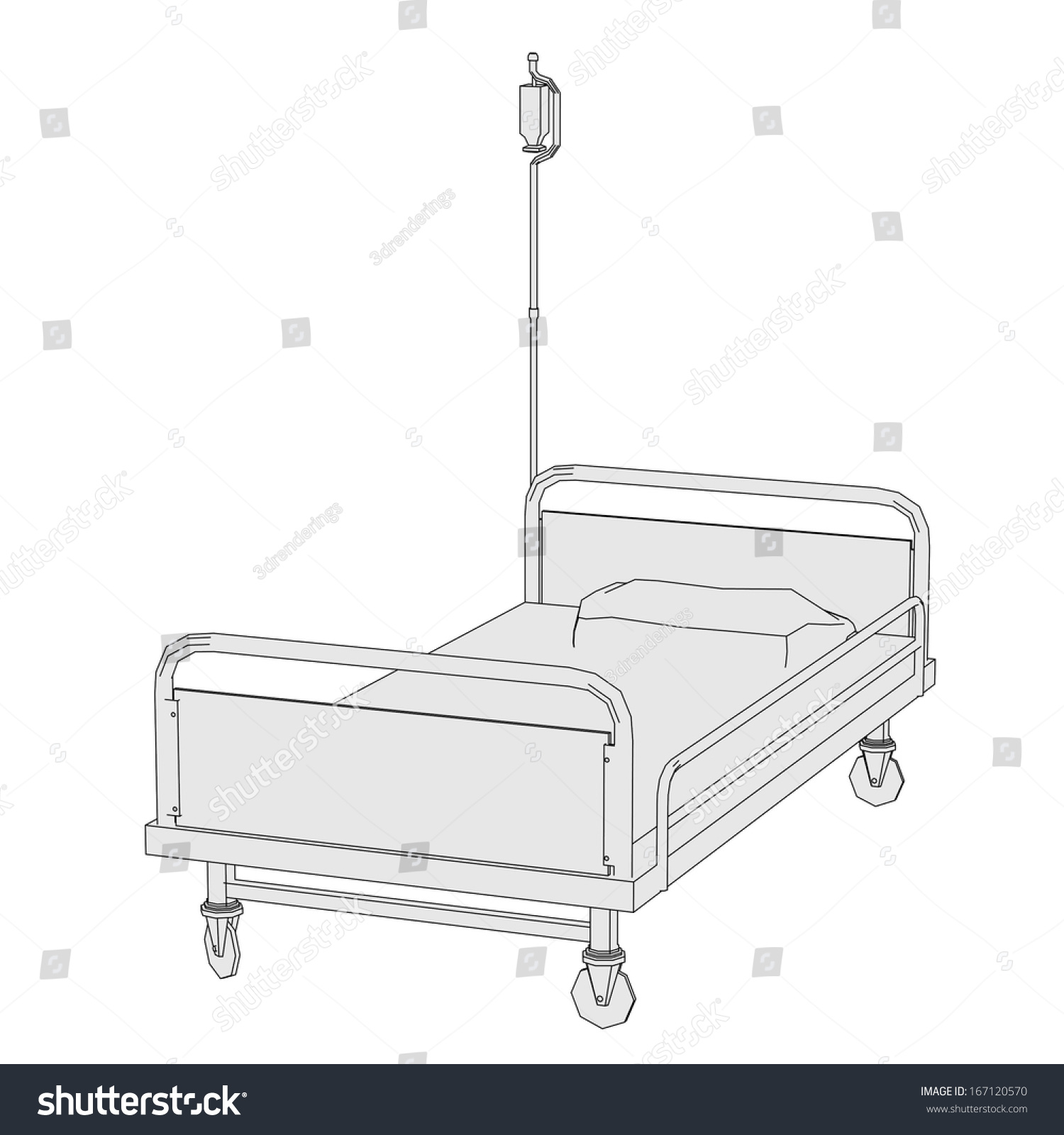 Cartoon Image Of Hospital Bed Stock Photo 167120570 : Shutterstock