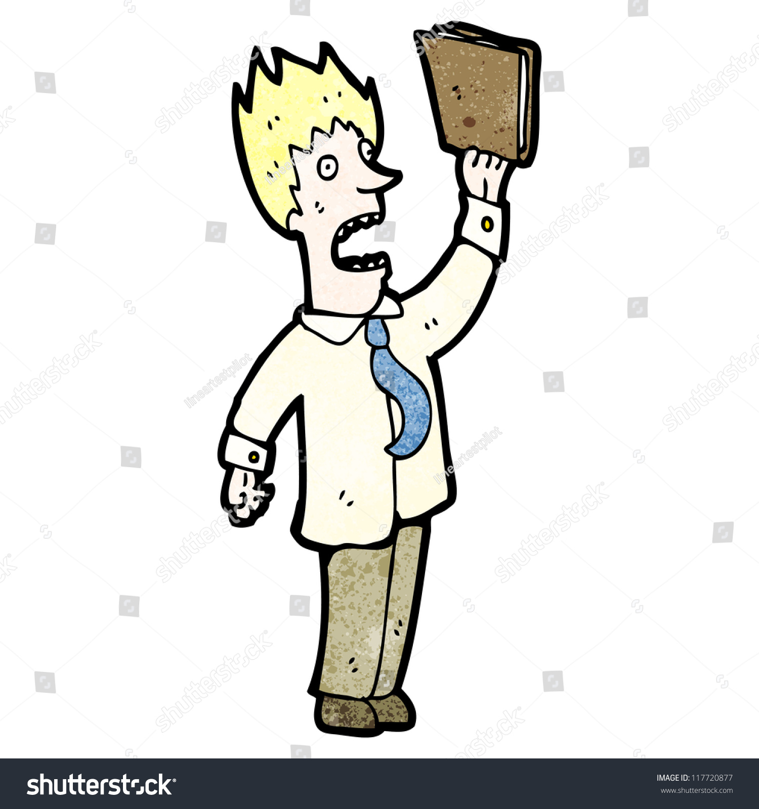 Cartoon Man Waving Briefcase Stock Photo 117720877 : Shutterstock