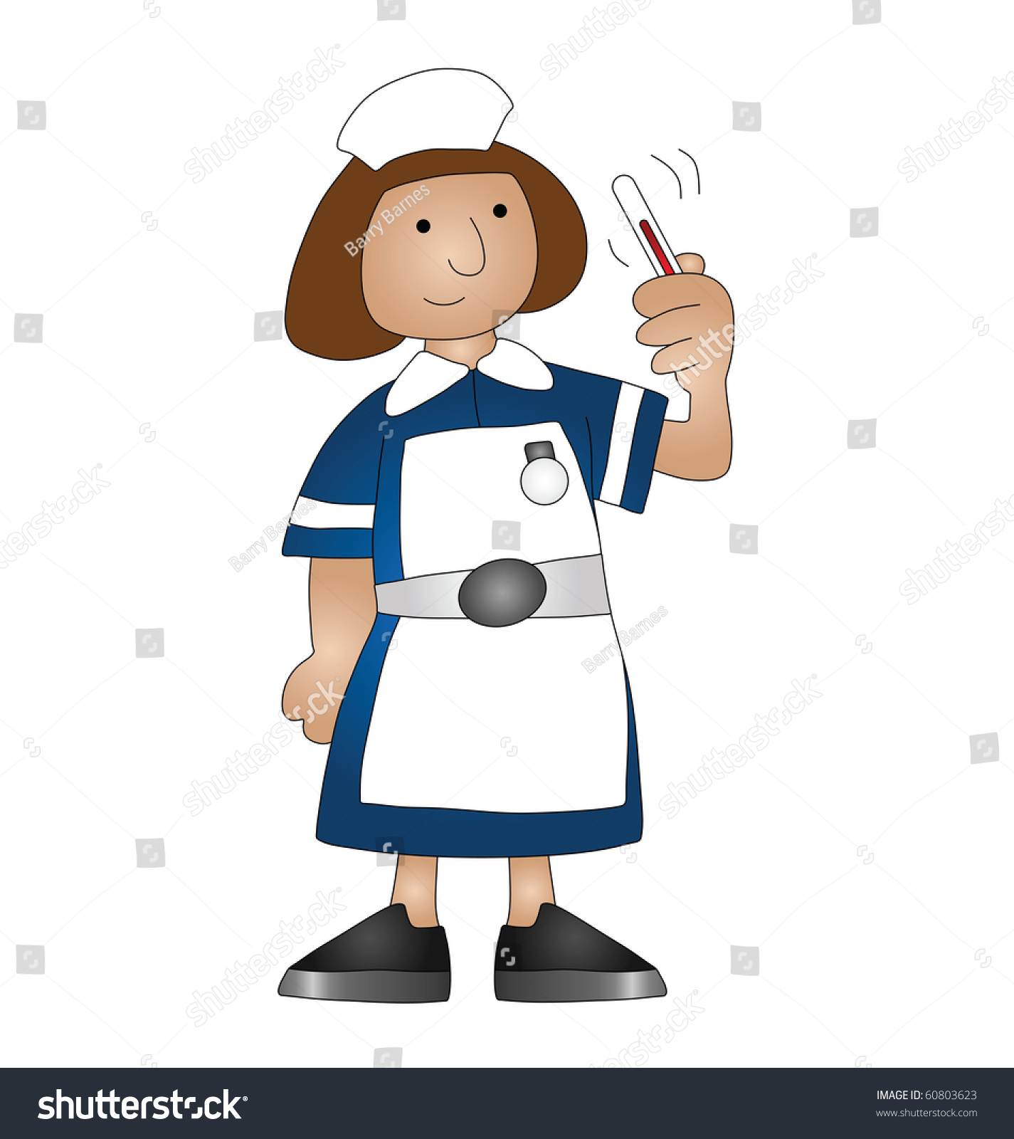 Cartoon Medical Nurse Isolated On White Background Stock Photo 60803623