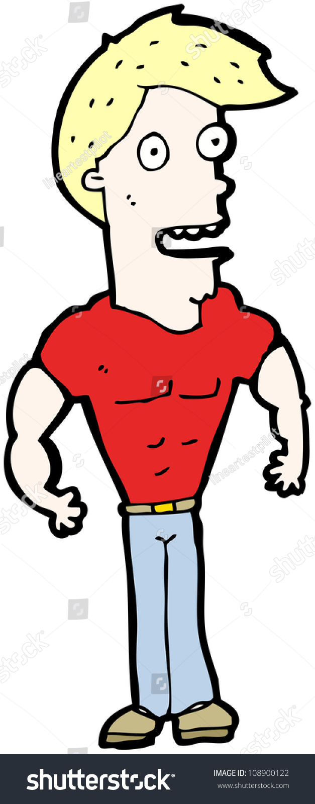 Cartoon Muscle Man Stock Photo 108900122 : Shutterstock