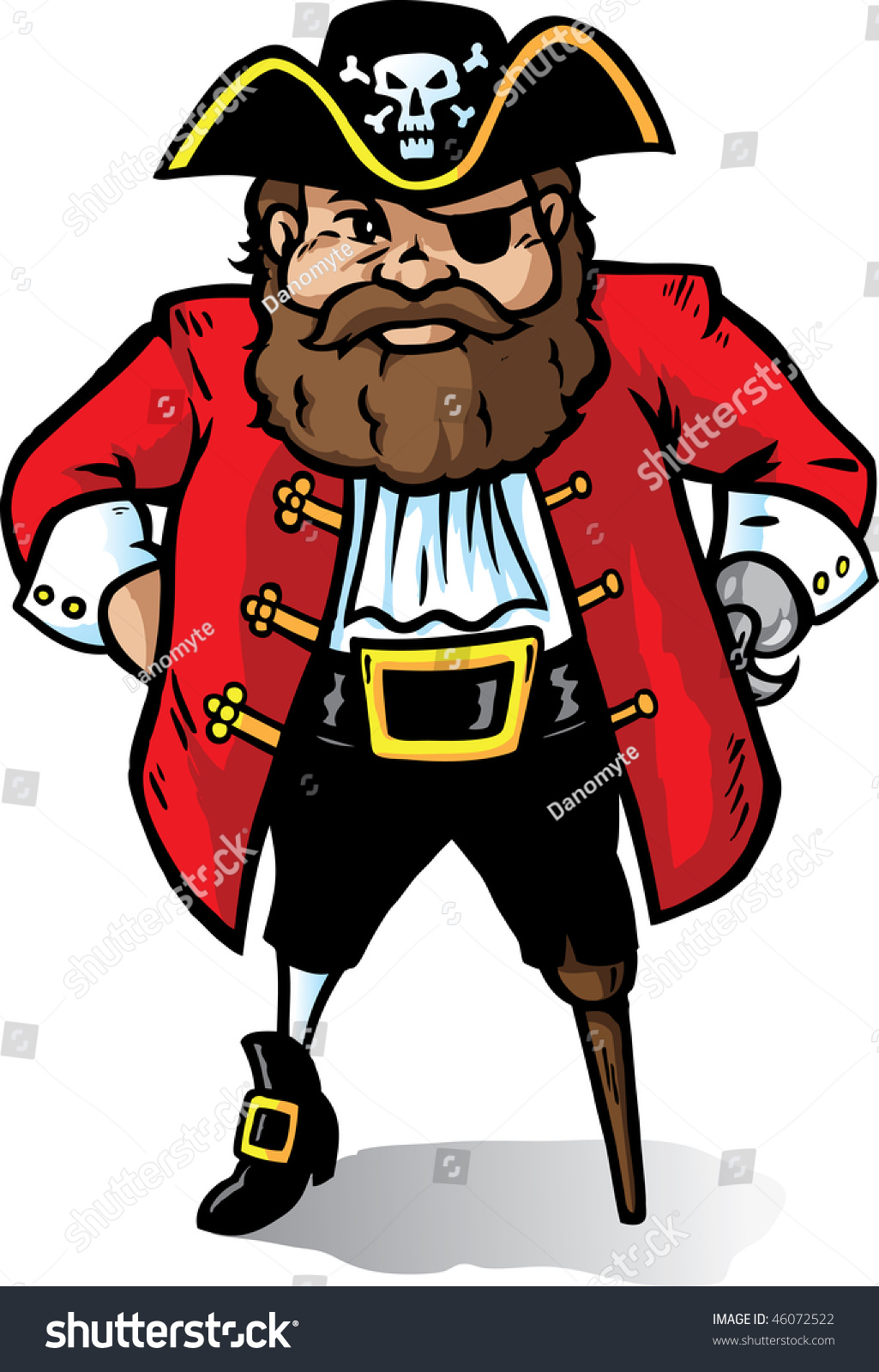 Cartoon Pirate Captain Looking Very Angry. Part Of A ...