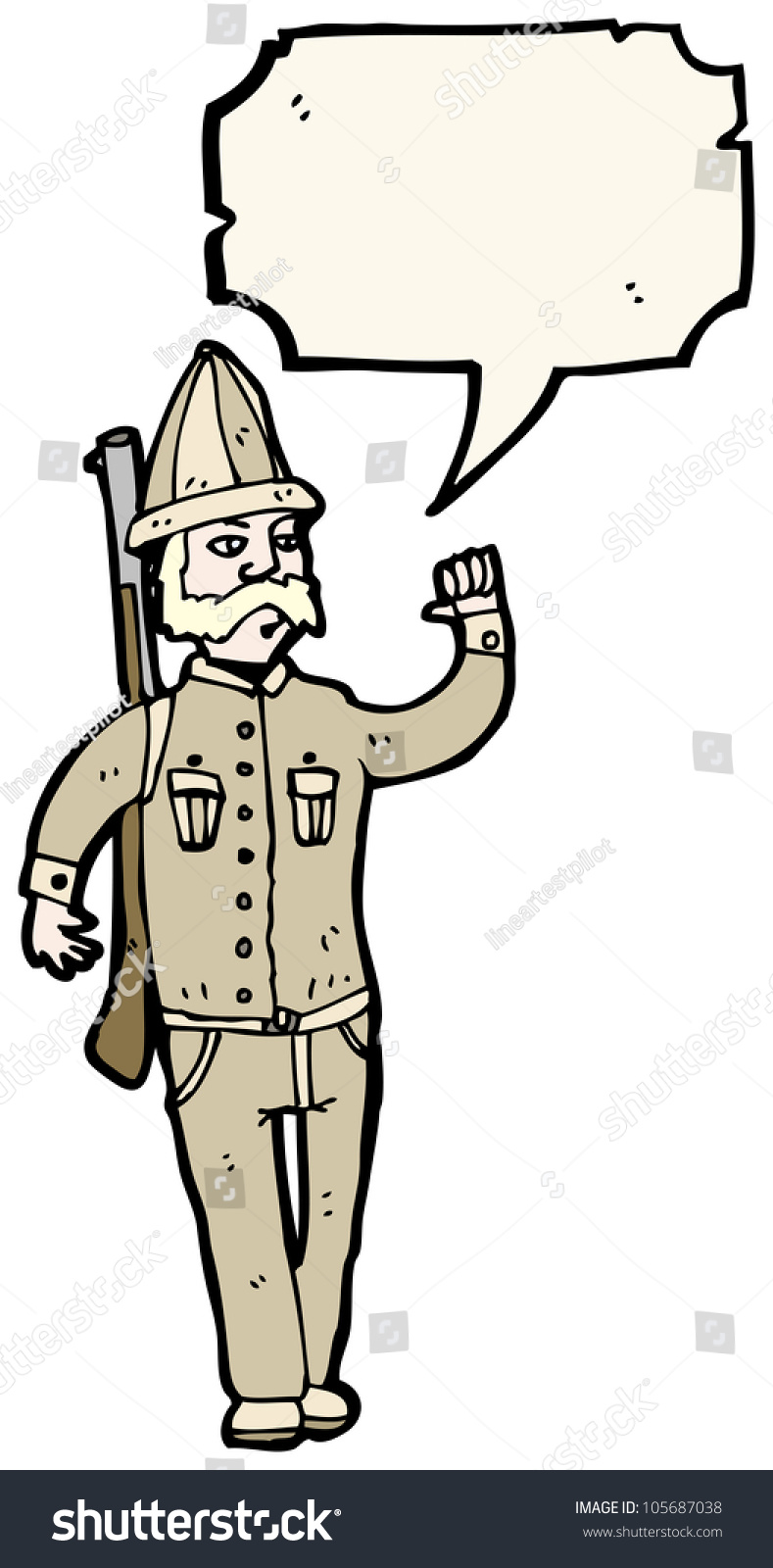 Cartoon Safari Hunter Stock Photo 105687038 : Shutterstock