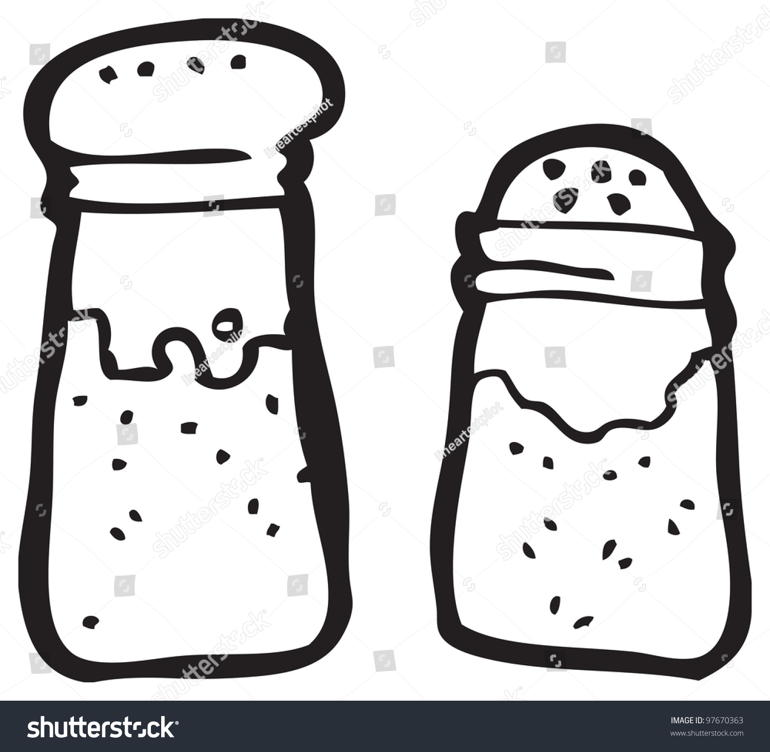 Cartoon Salt And Pepper Shakers Stock Photo 97670363 : Shutterstock