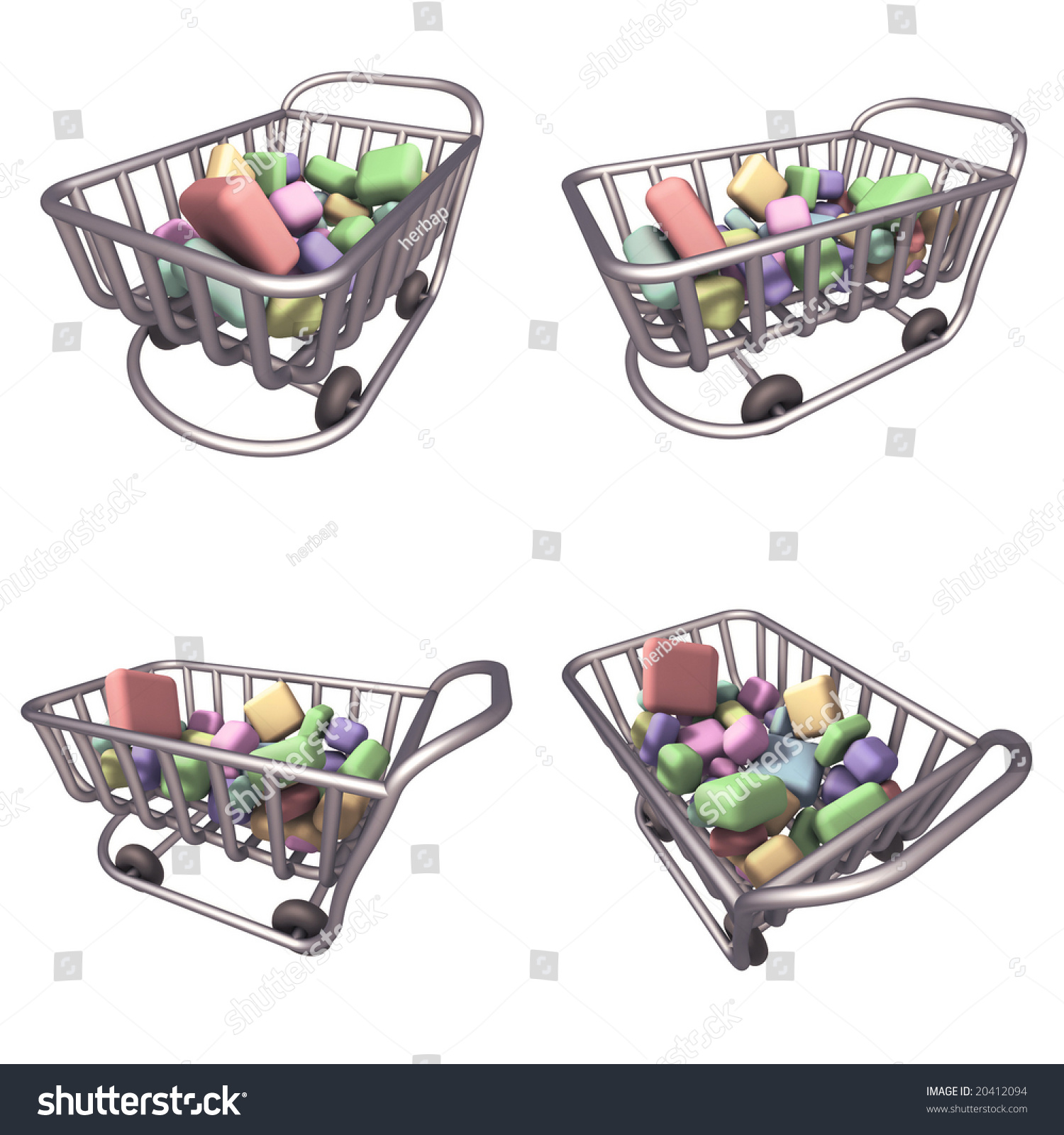 Cartoon Shopping Cart Stock Illustration 20412094 - Shutterstock