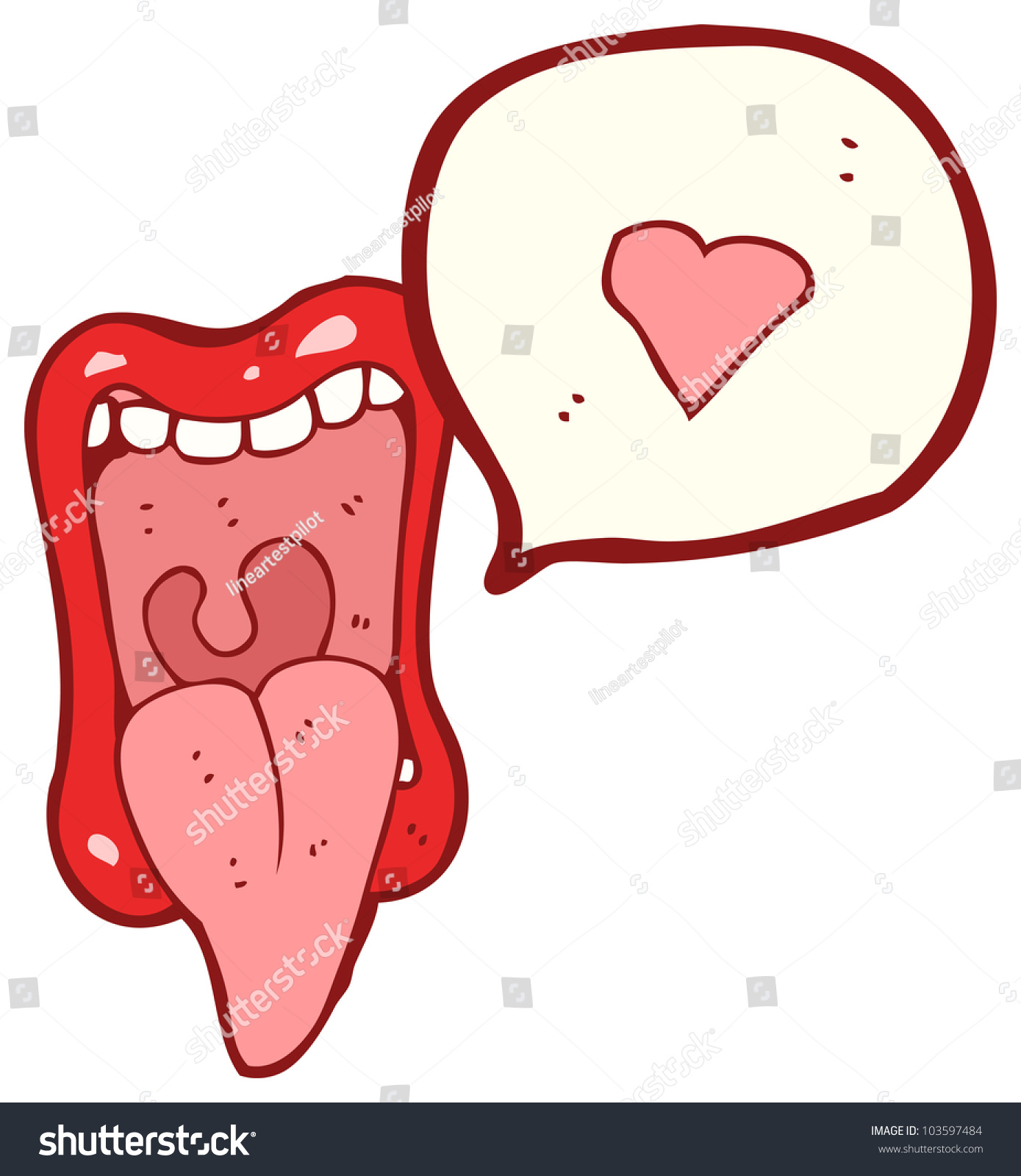 Cartoon Shouting Mouth With Love Heart Stock Photo 103597484 : Shutterstock