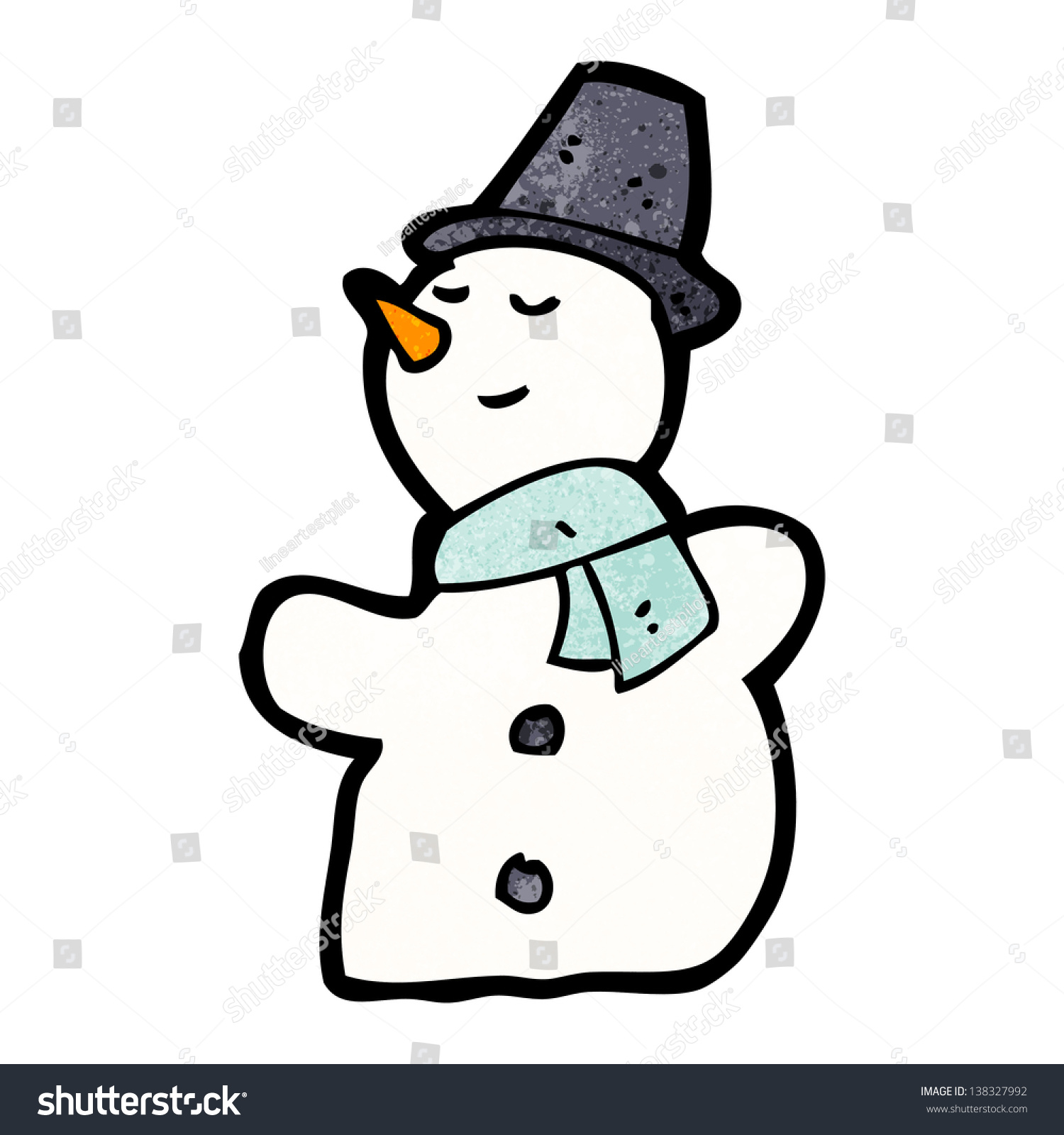 Cartoon Snowman Stock Photo 138327992 : Shutterstock