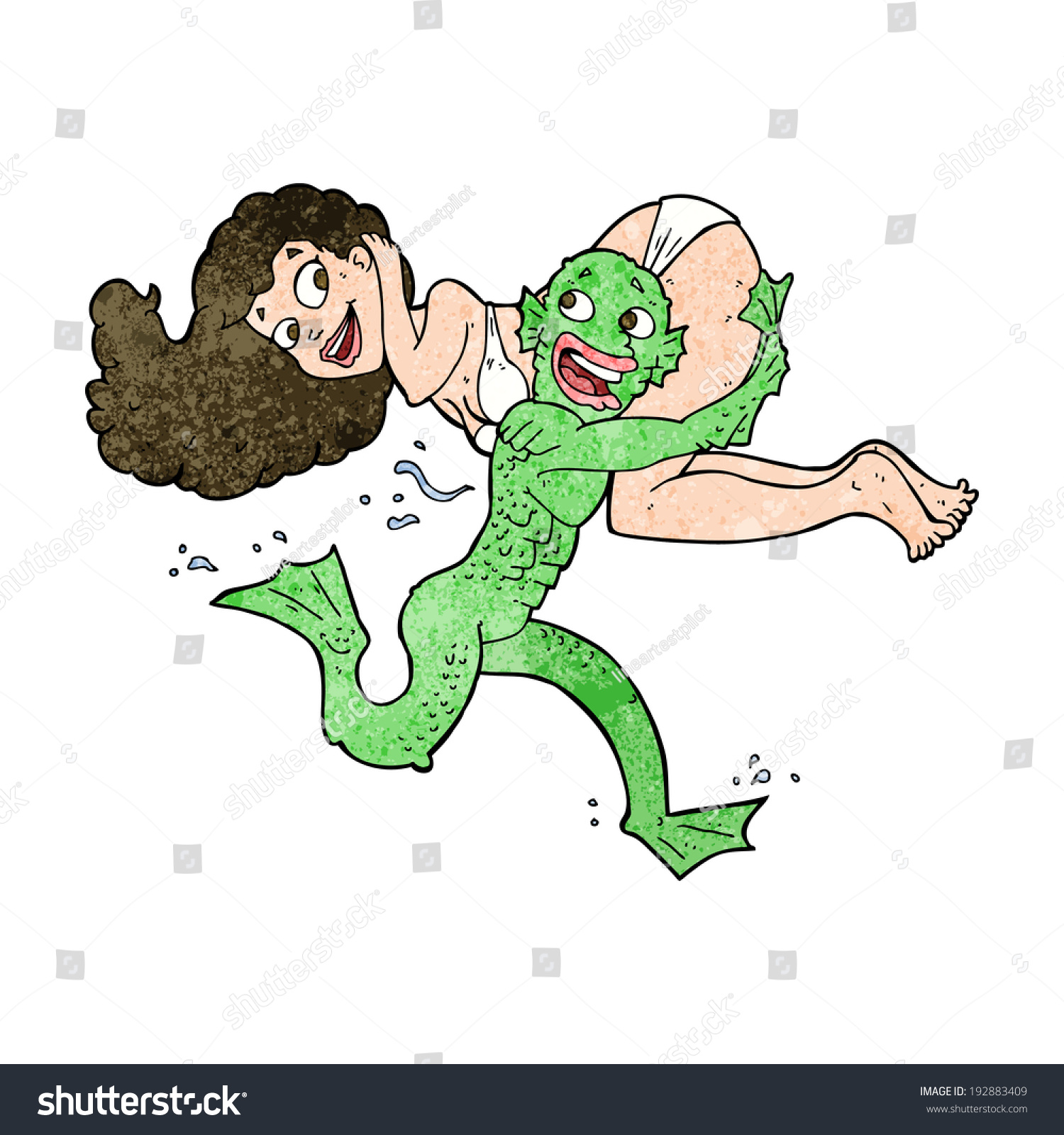 Cartoon Swamp Monster Carrying Girl Bikini 库存插图 192883409 Shutterstock