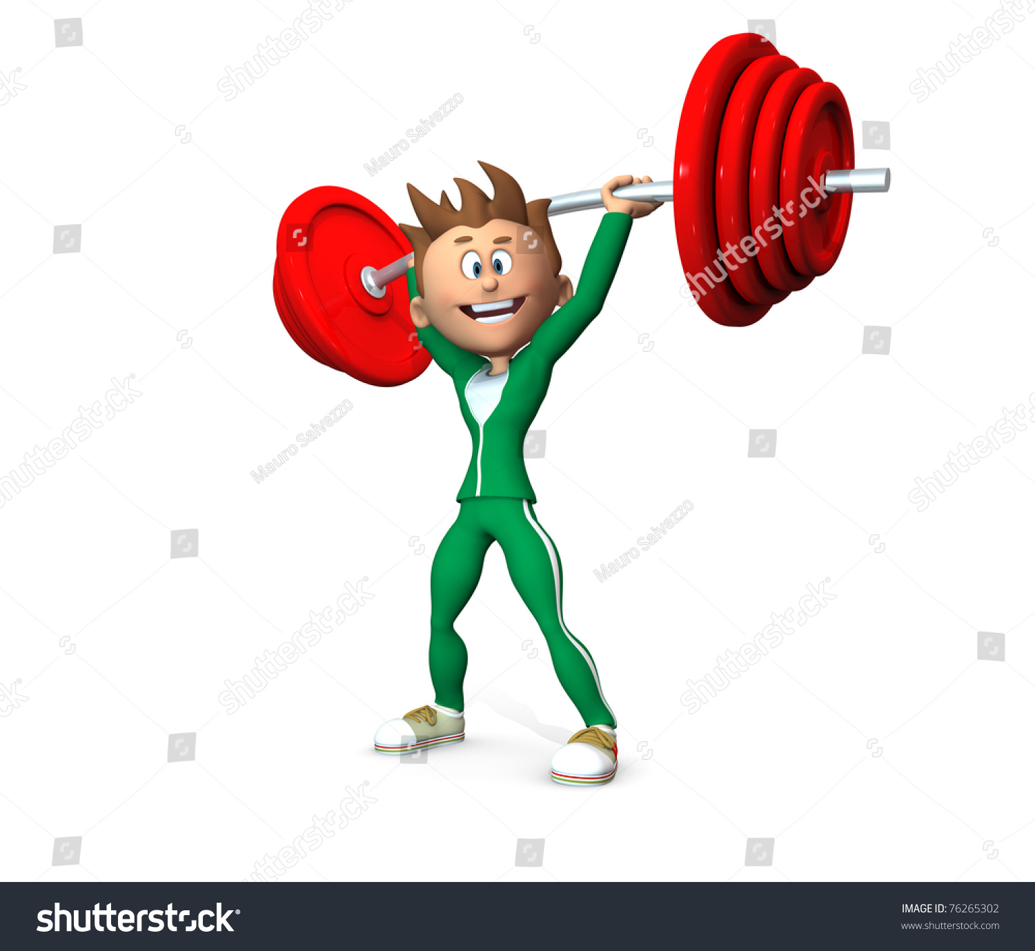 Cartoon Weightlifter Stock Photo 76265302 : Shutterstock